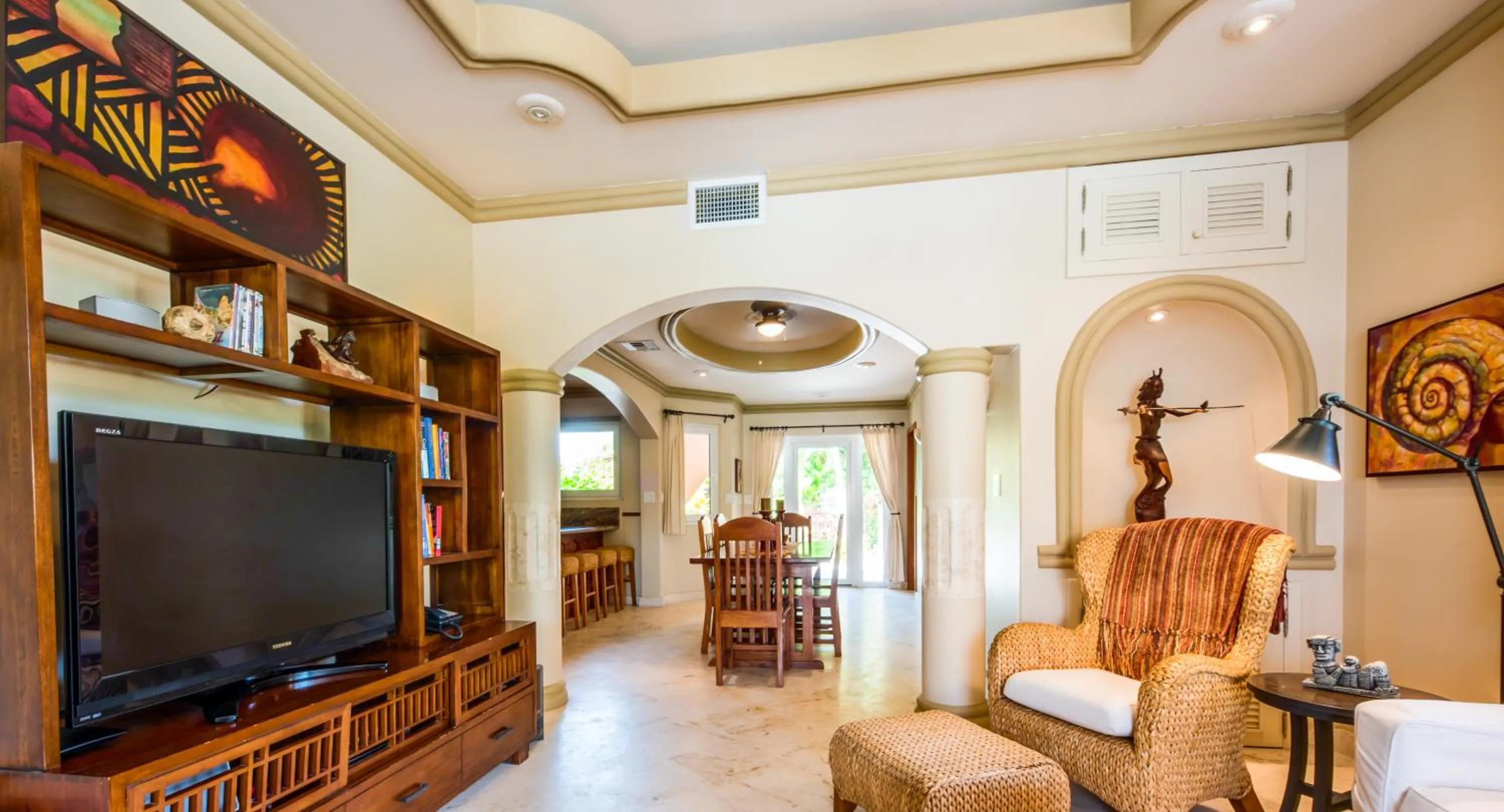 Living room in Belizean Cove Estates Beachfront Villas
