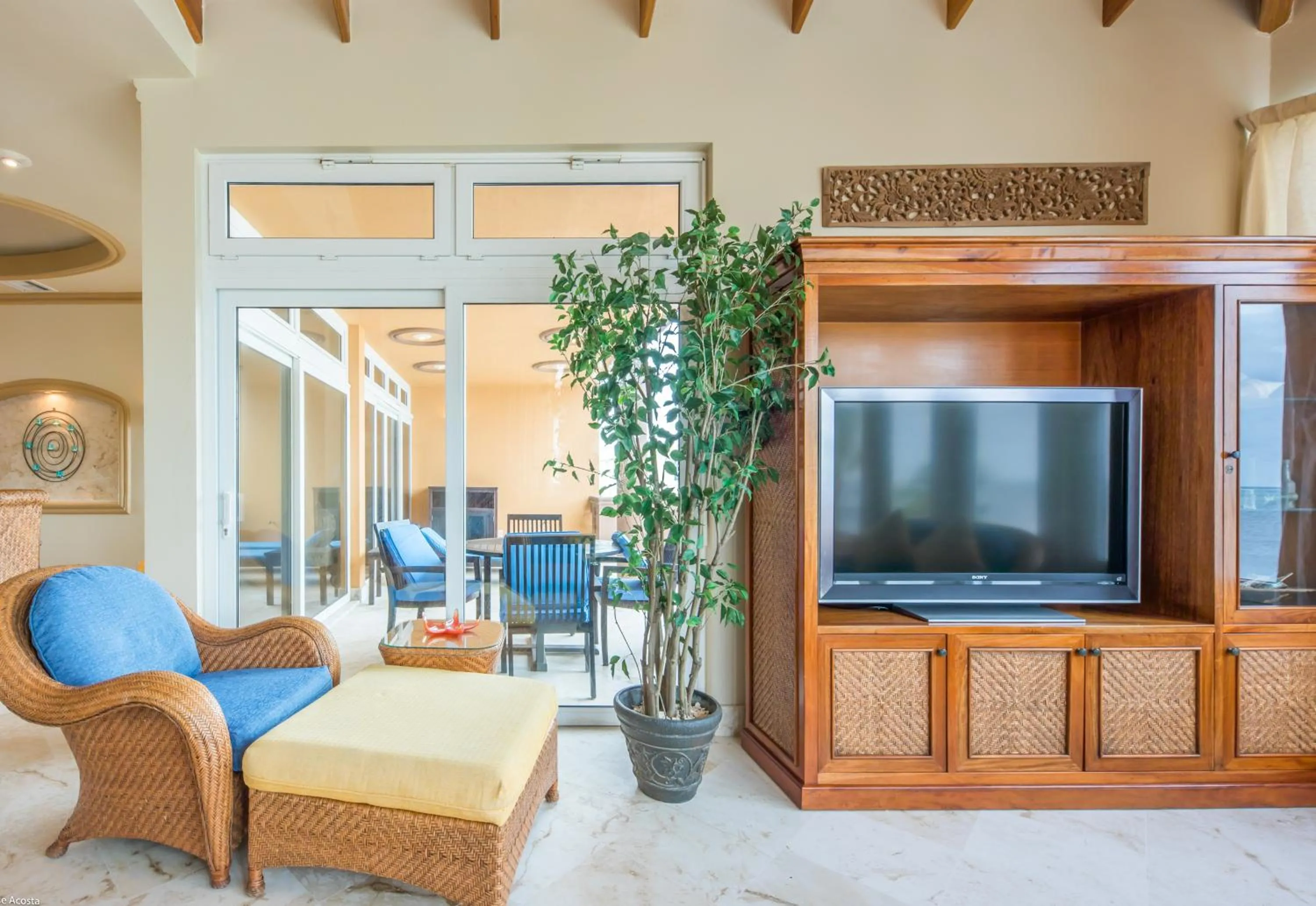 Living room in Belizean Cove Estates Beachfront Villas