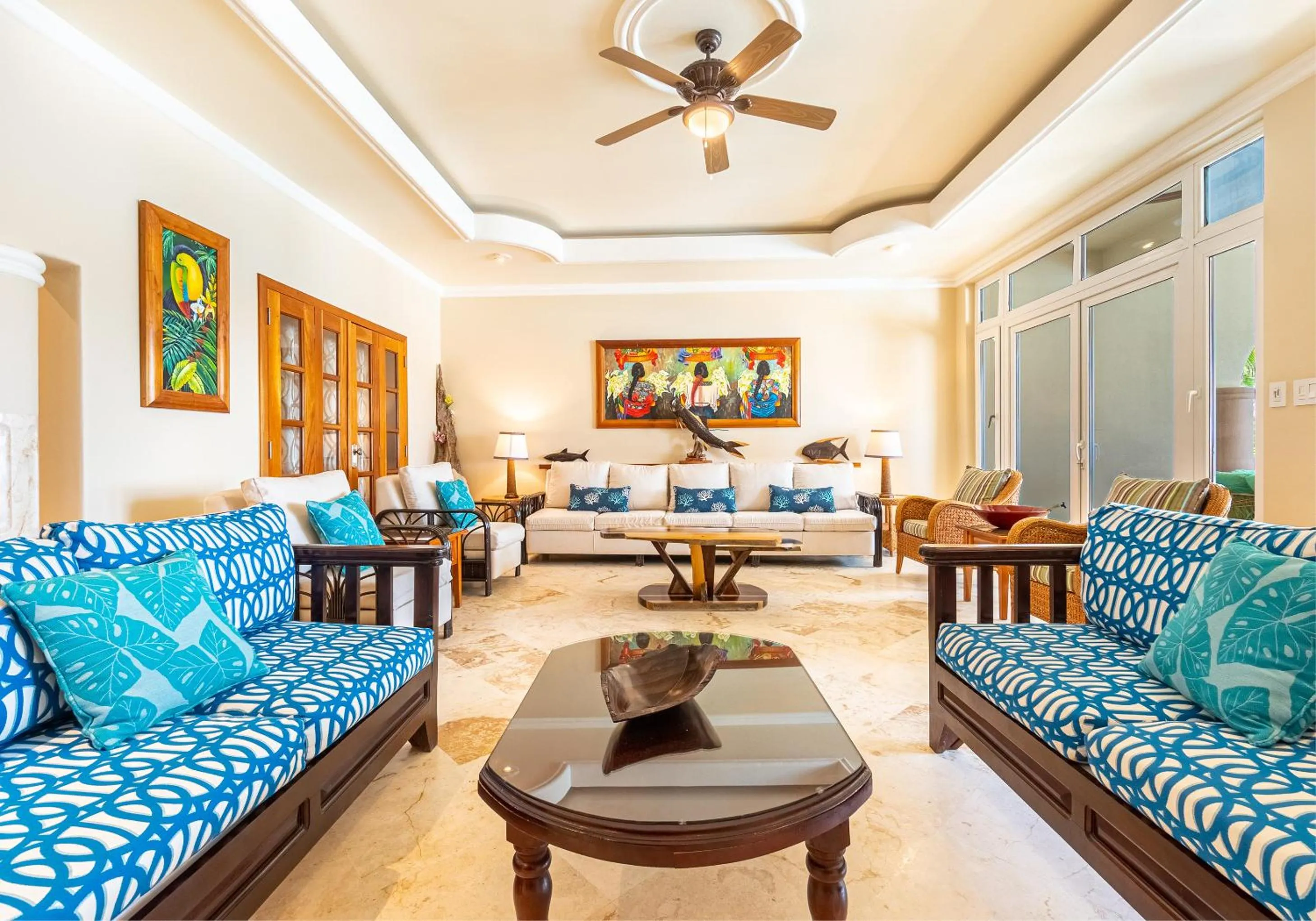 Living room in Belizean Cove Estates Beachfront Villas