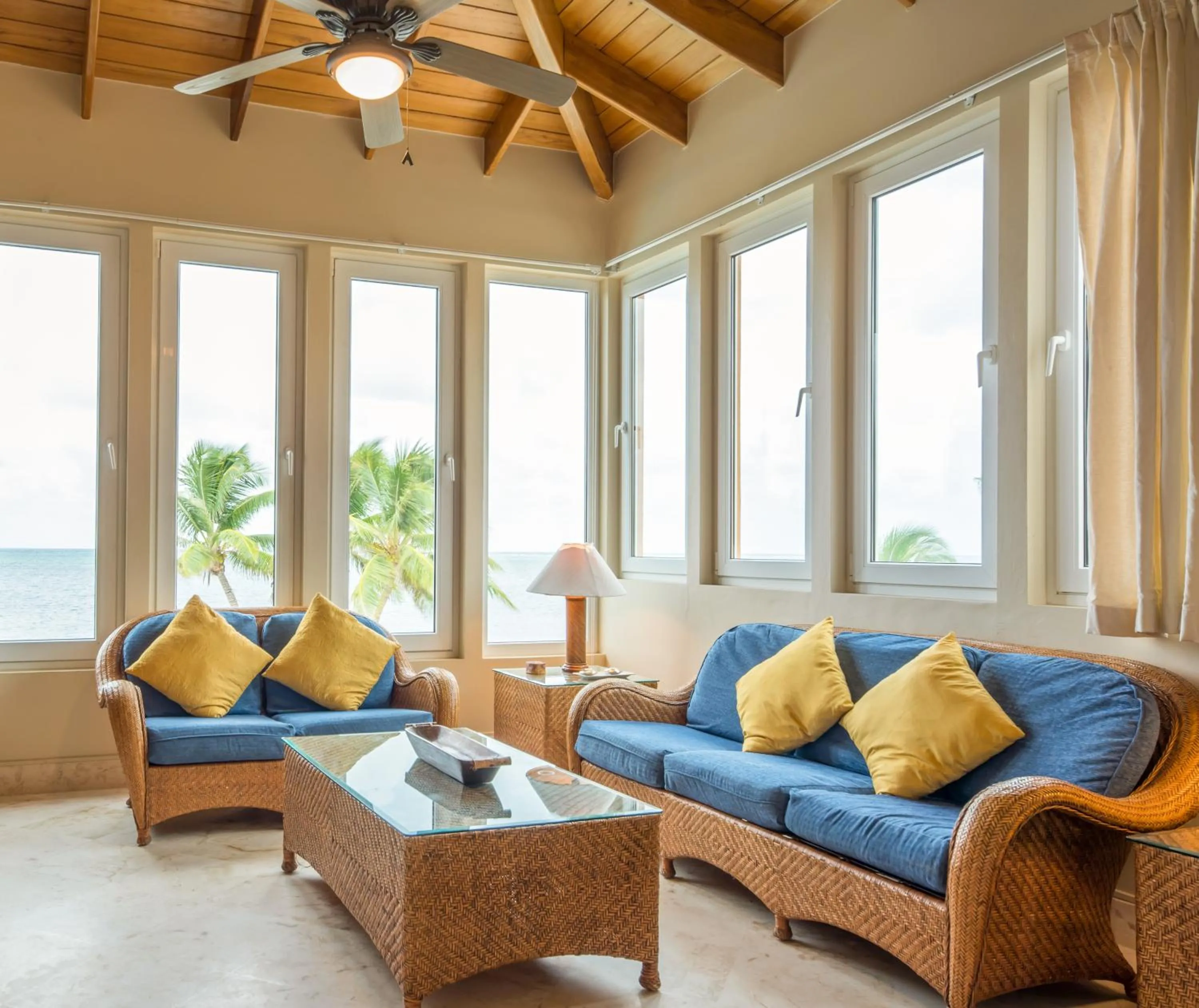 Living room in Belizean Cove Estates Beachfront Villas