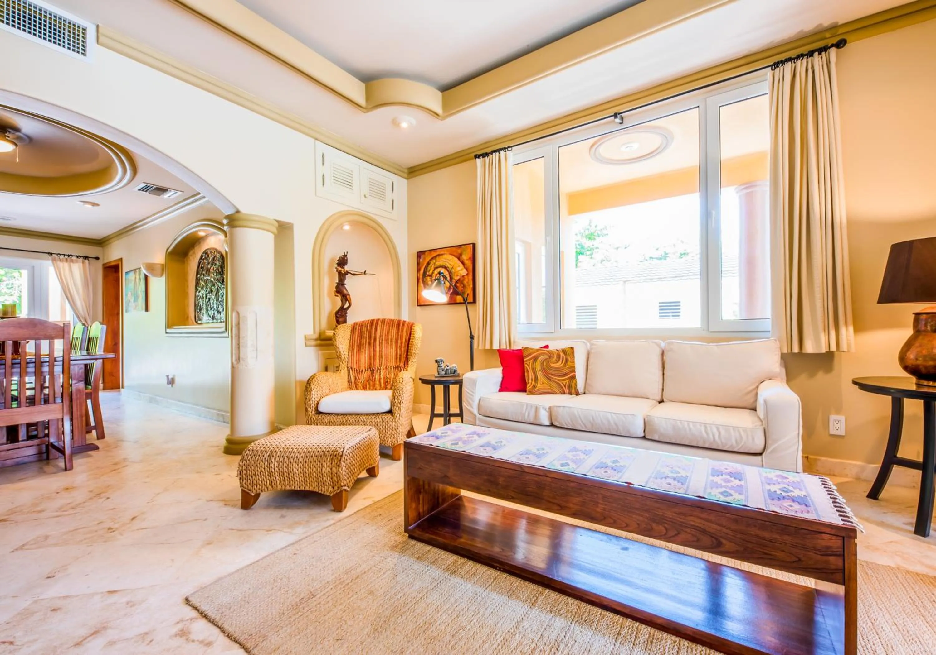 Living room in Belizean Cove Estates Beachfront Villas