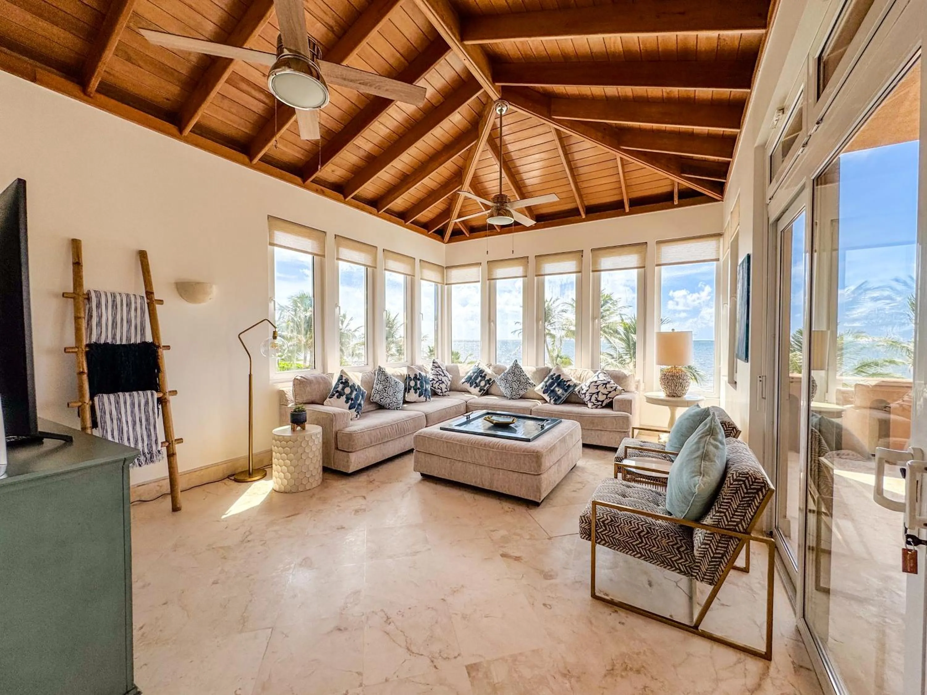Living room in Belizean Cove Estates Beachfront Villas