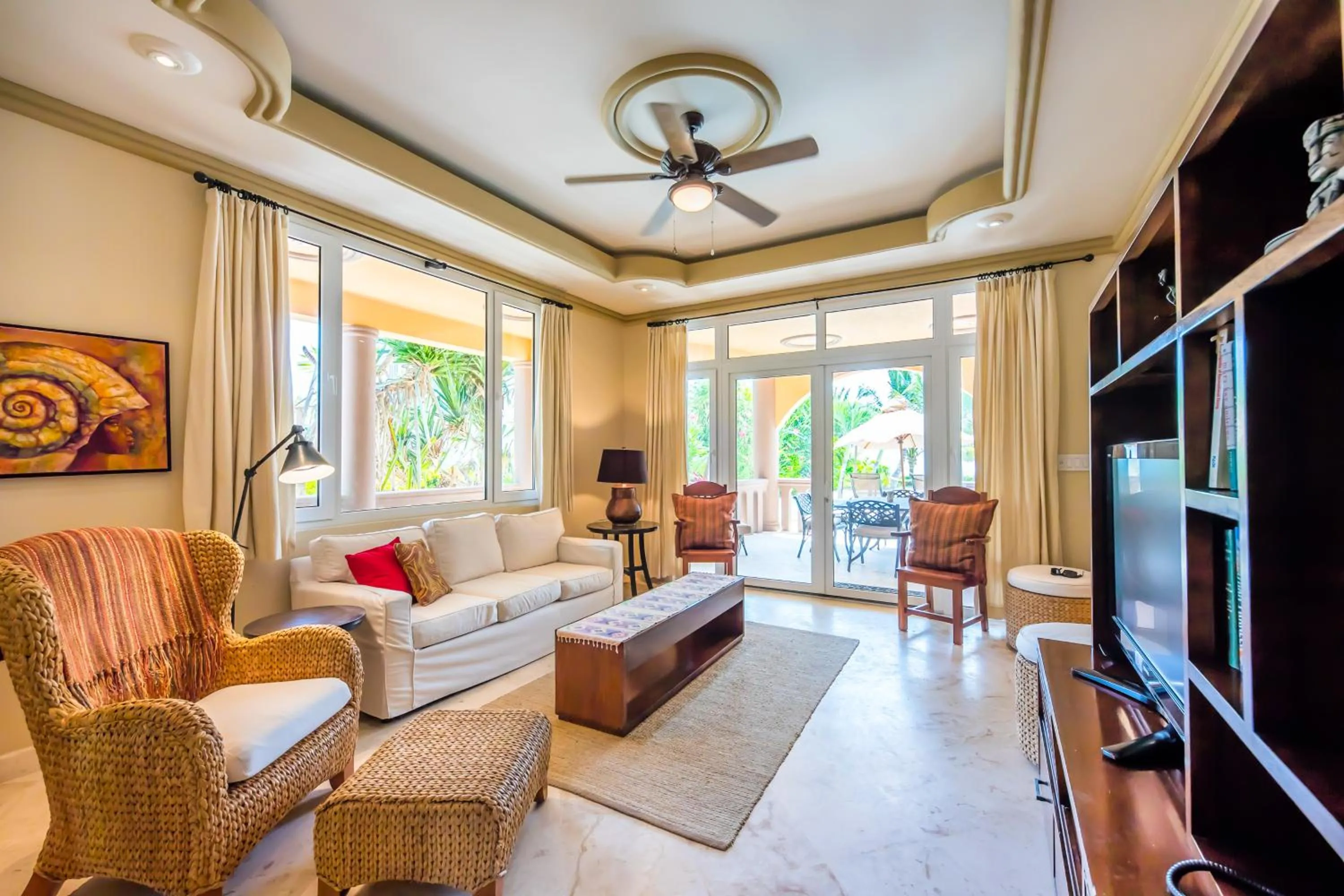 Living room in Belizean Cove Estates Beachfront Villas
