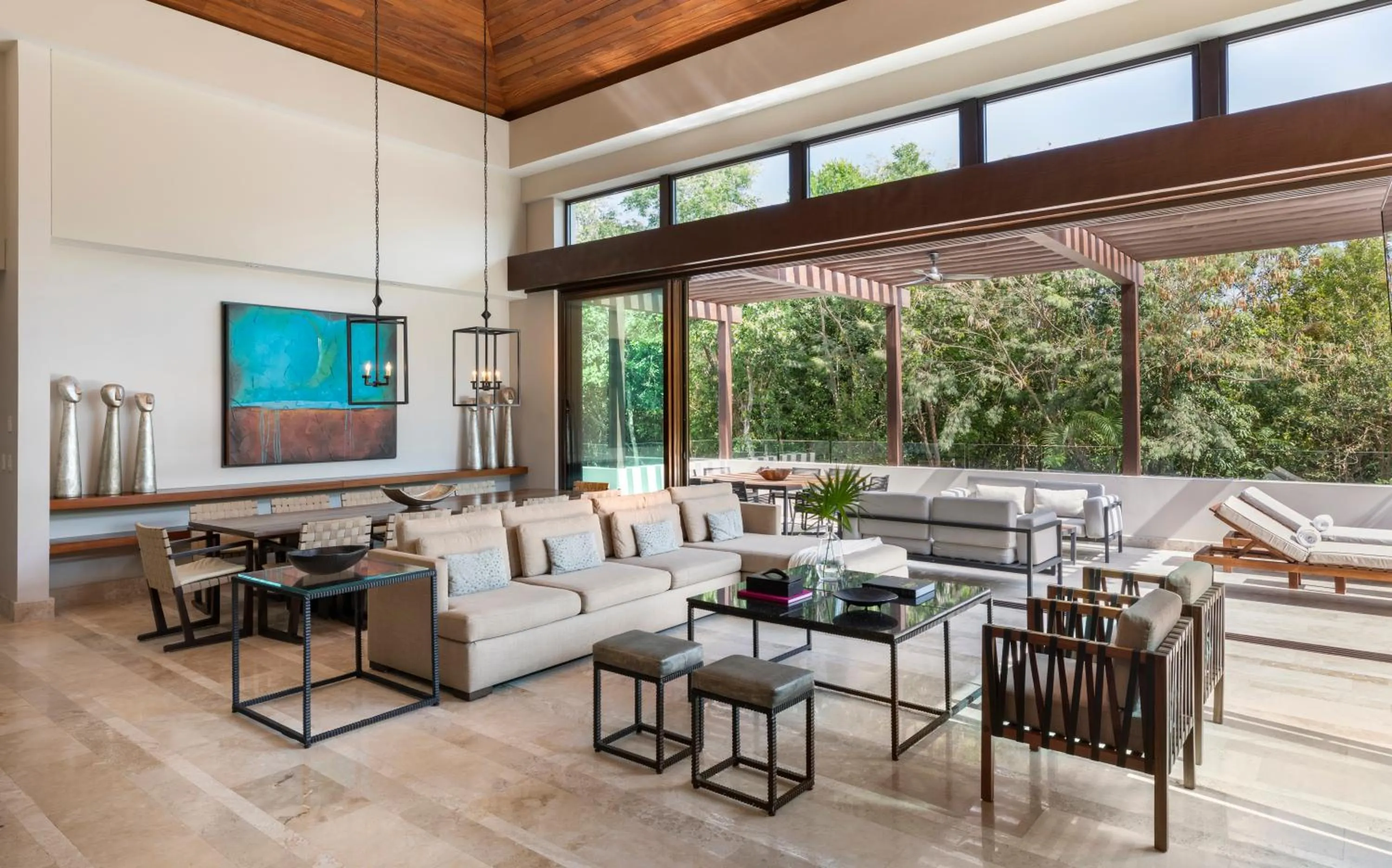 Living room in Fairmont Heritage Place Mayakoba