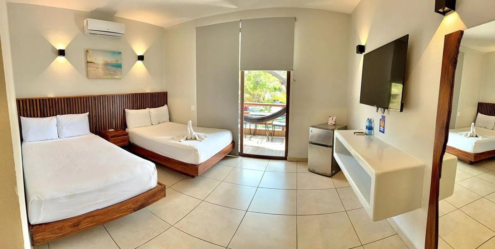 Bed in Hotel Aldea Sol