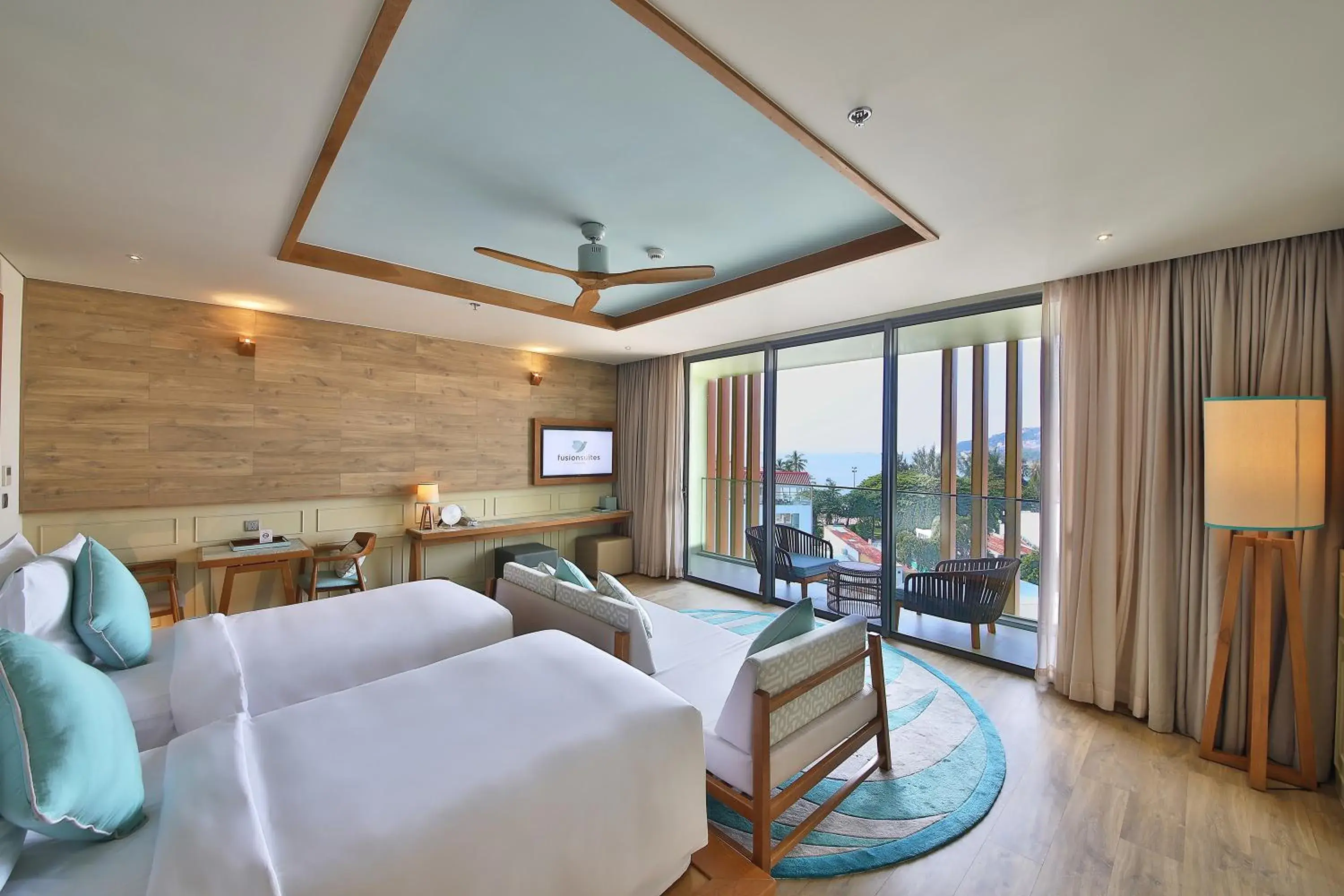 Balcony/Terrace, Bed in Fusion Suites Vung Tau Balcony/Terrace, Bed in Fusion Suites Vung Tau
