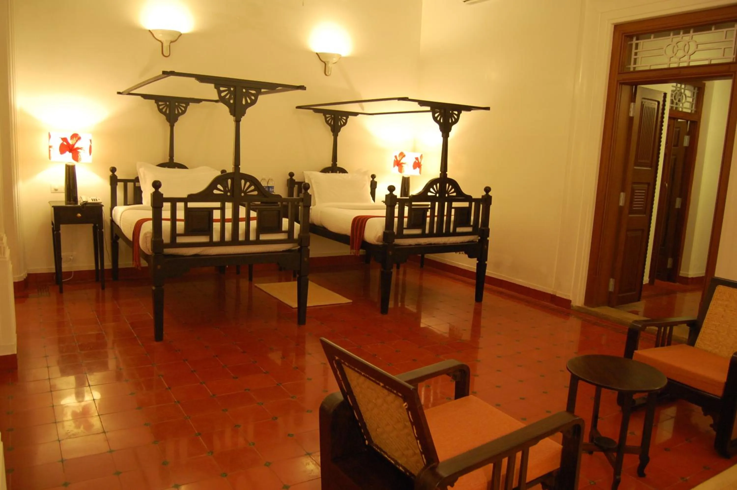 Bedroom, Bed in Visalam Chettinad Palace - A CGH Earth Experience