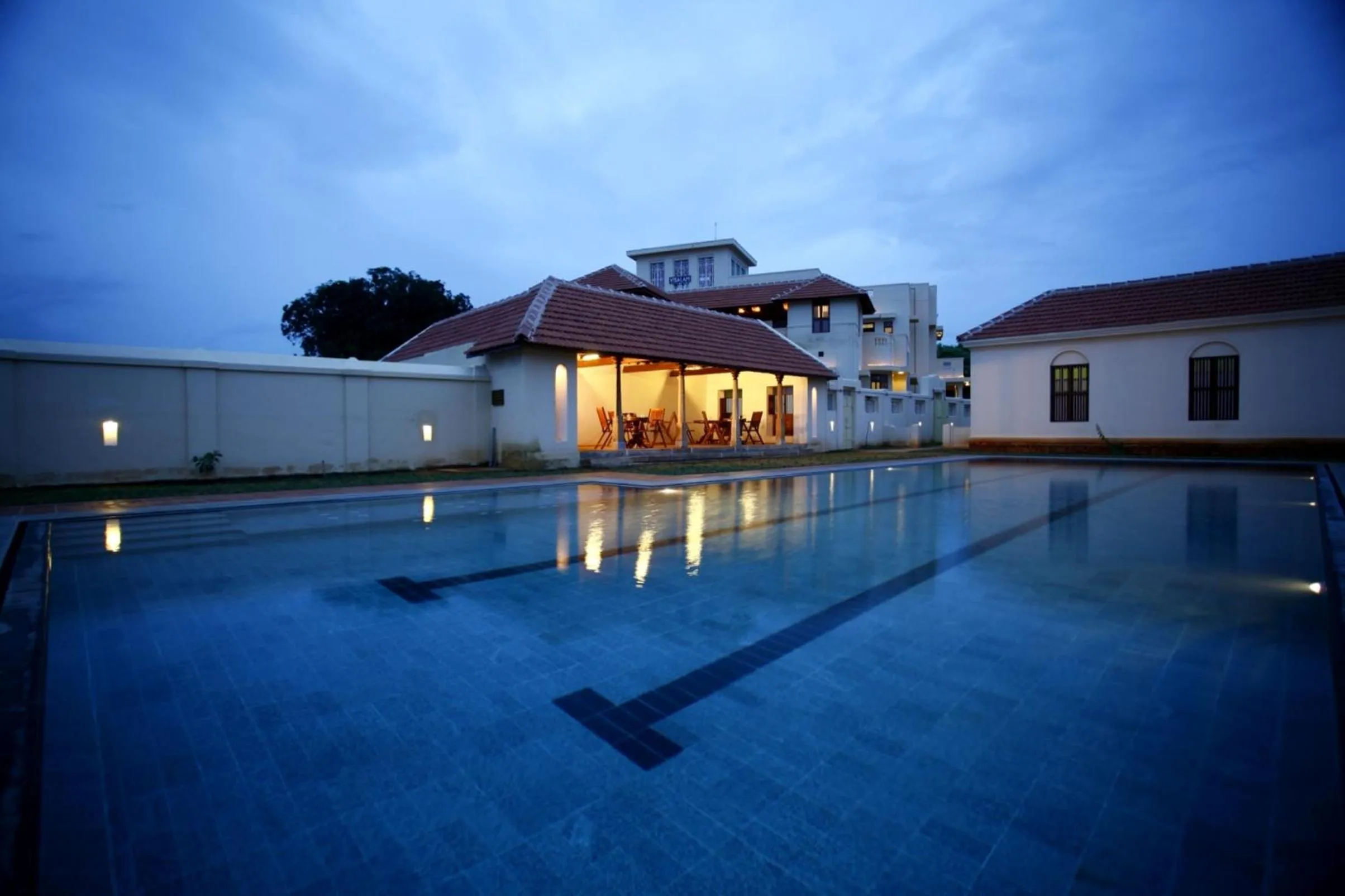 Swimming pool in Visalam Chettinad Palace - A CGH Earth Experience