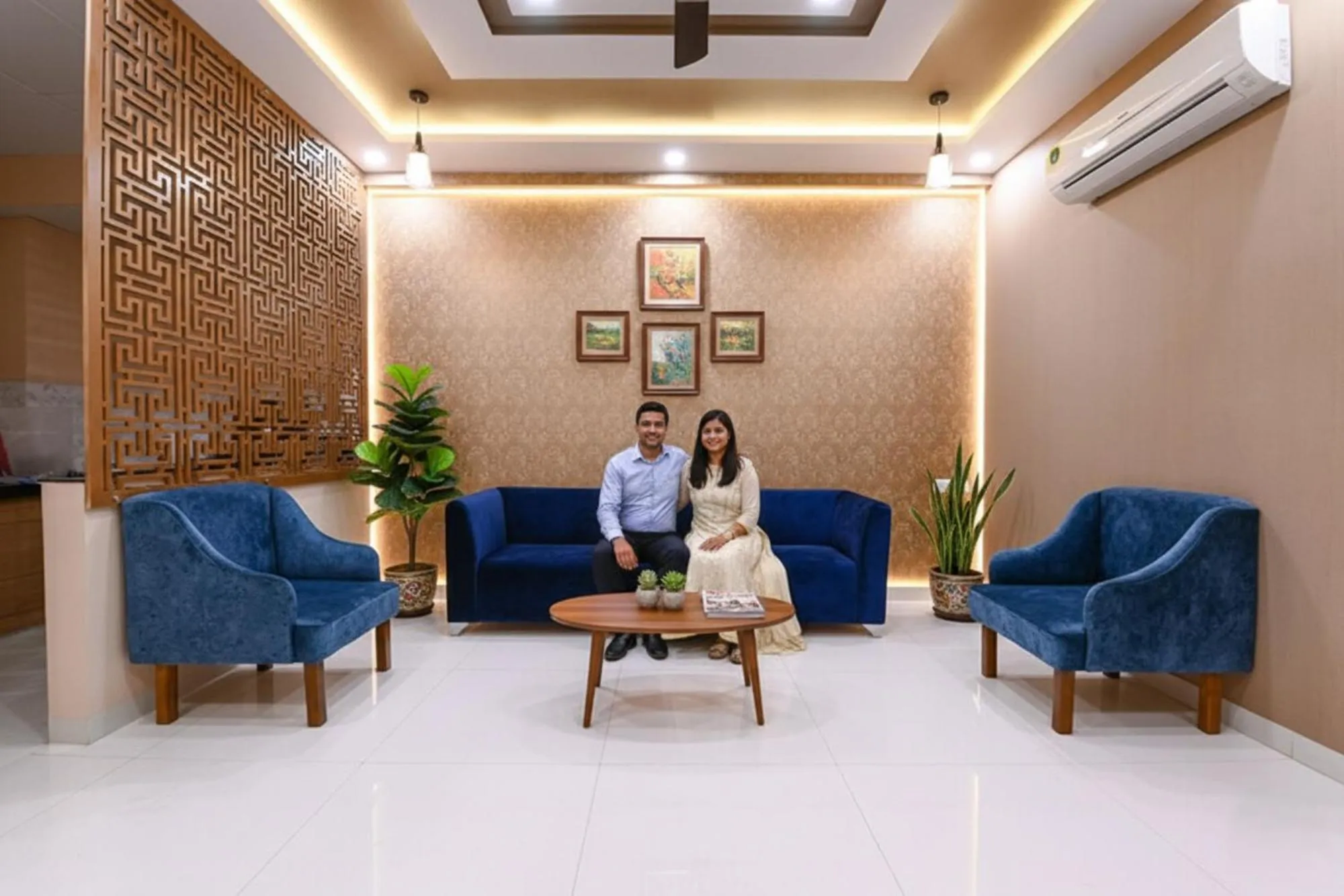 Seating area in FabHotel 7th Crossing Malviya Nagar