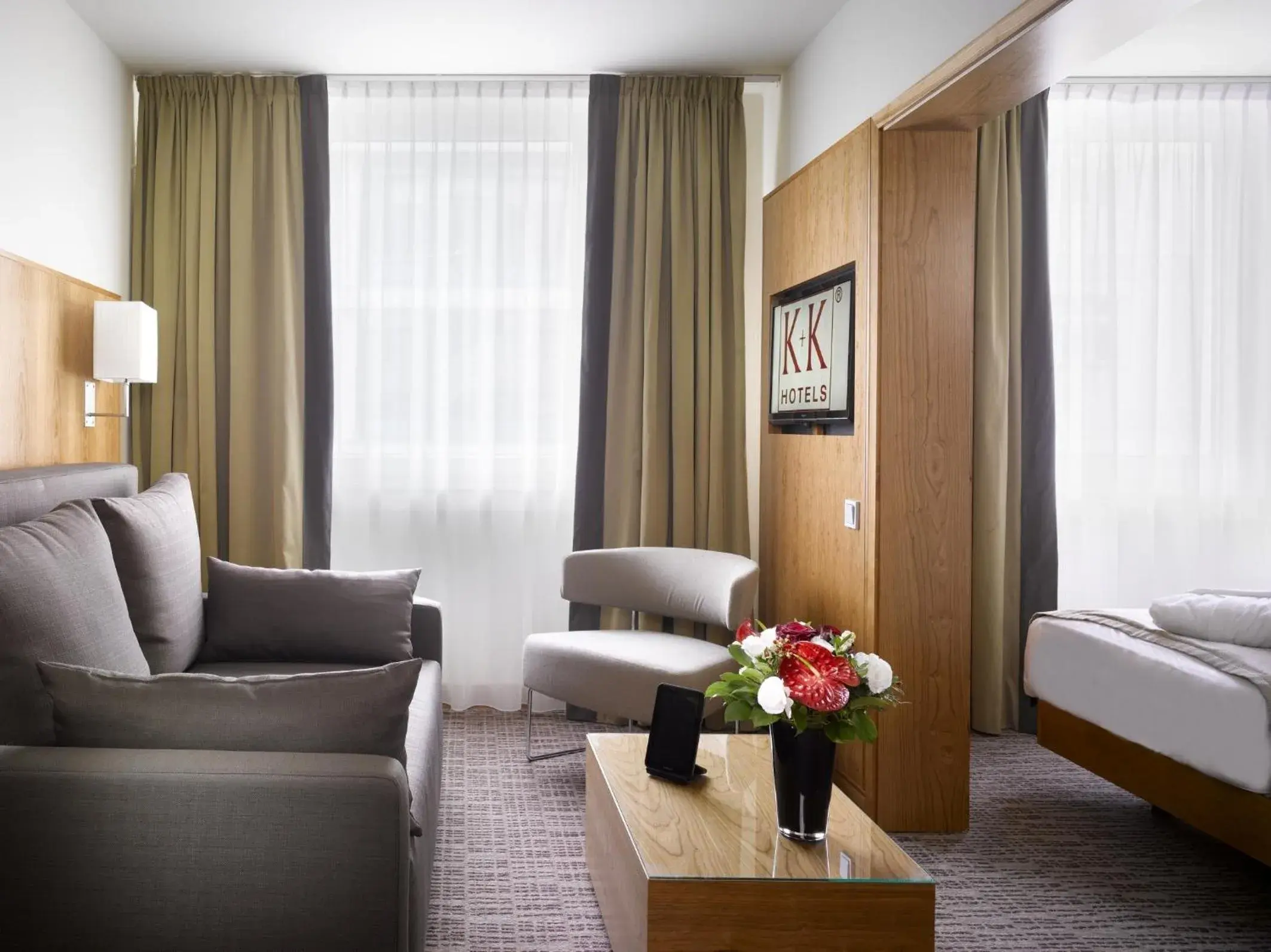 Seating area, Bed in K+K Hotel am Harras Seating area, Bed in K+K Hotel am Harras