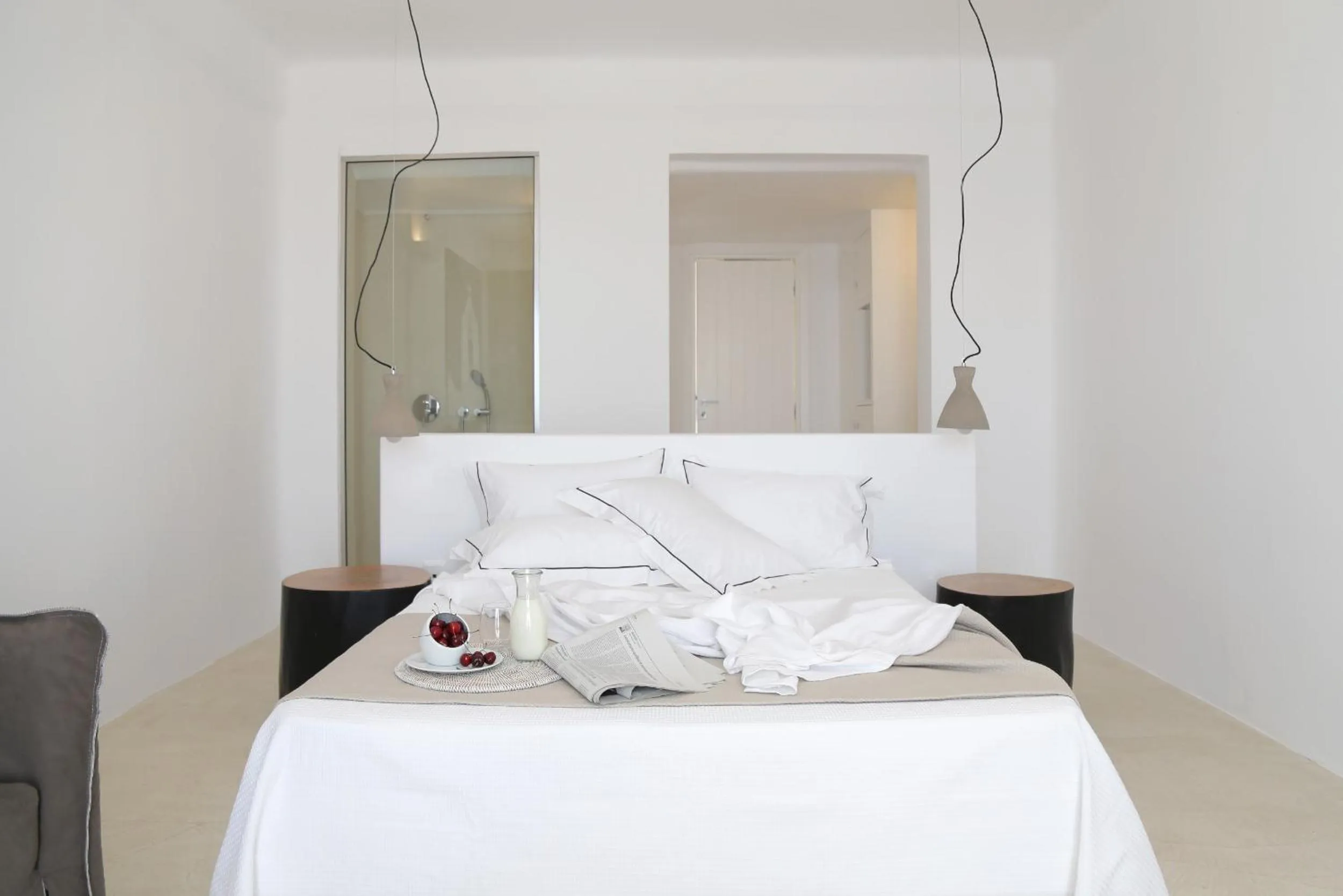 Bed in Livin Mykonos Hotel - Adults Only