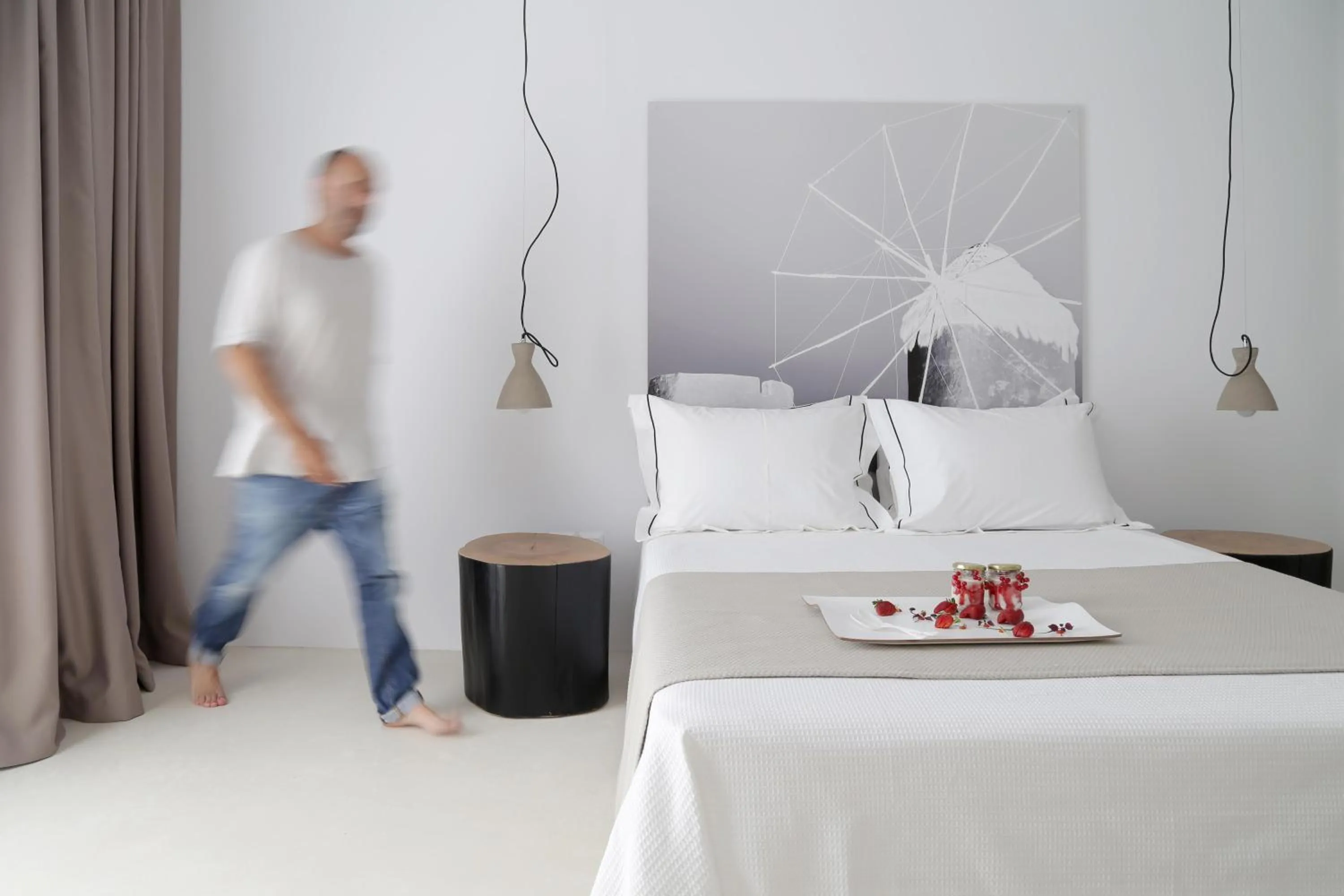 View (from property/room), Bed in Livin Mykonos Hotel - Adults Only