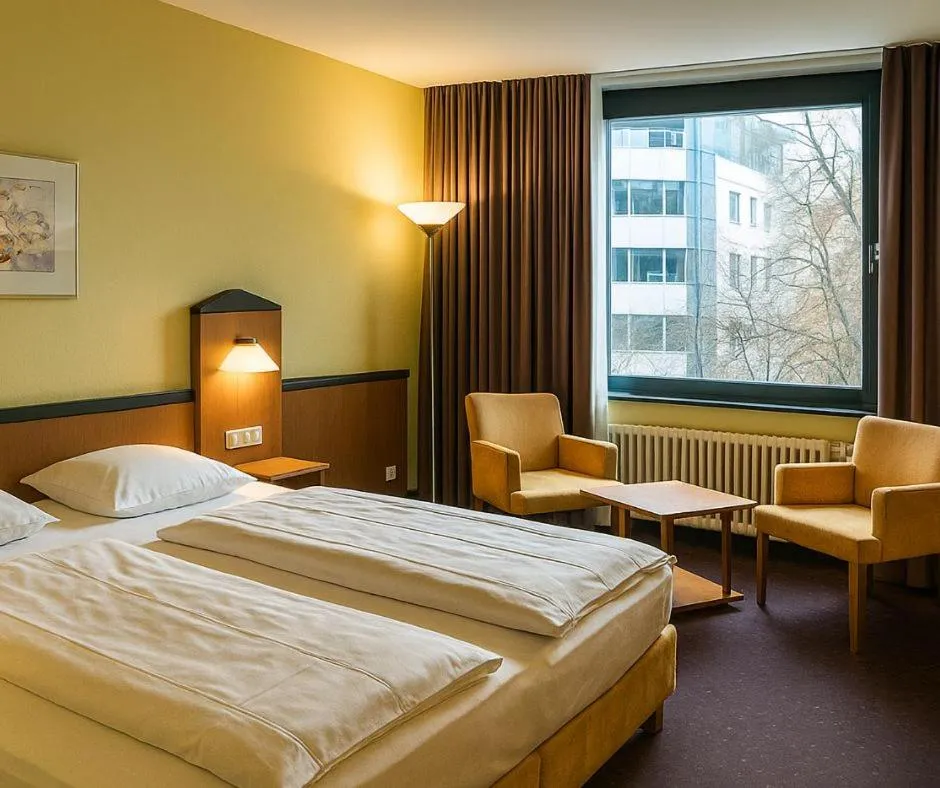 Bed in Plaza Hotel & Living Frankfurt