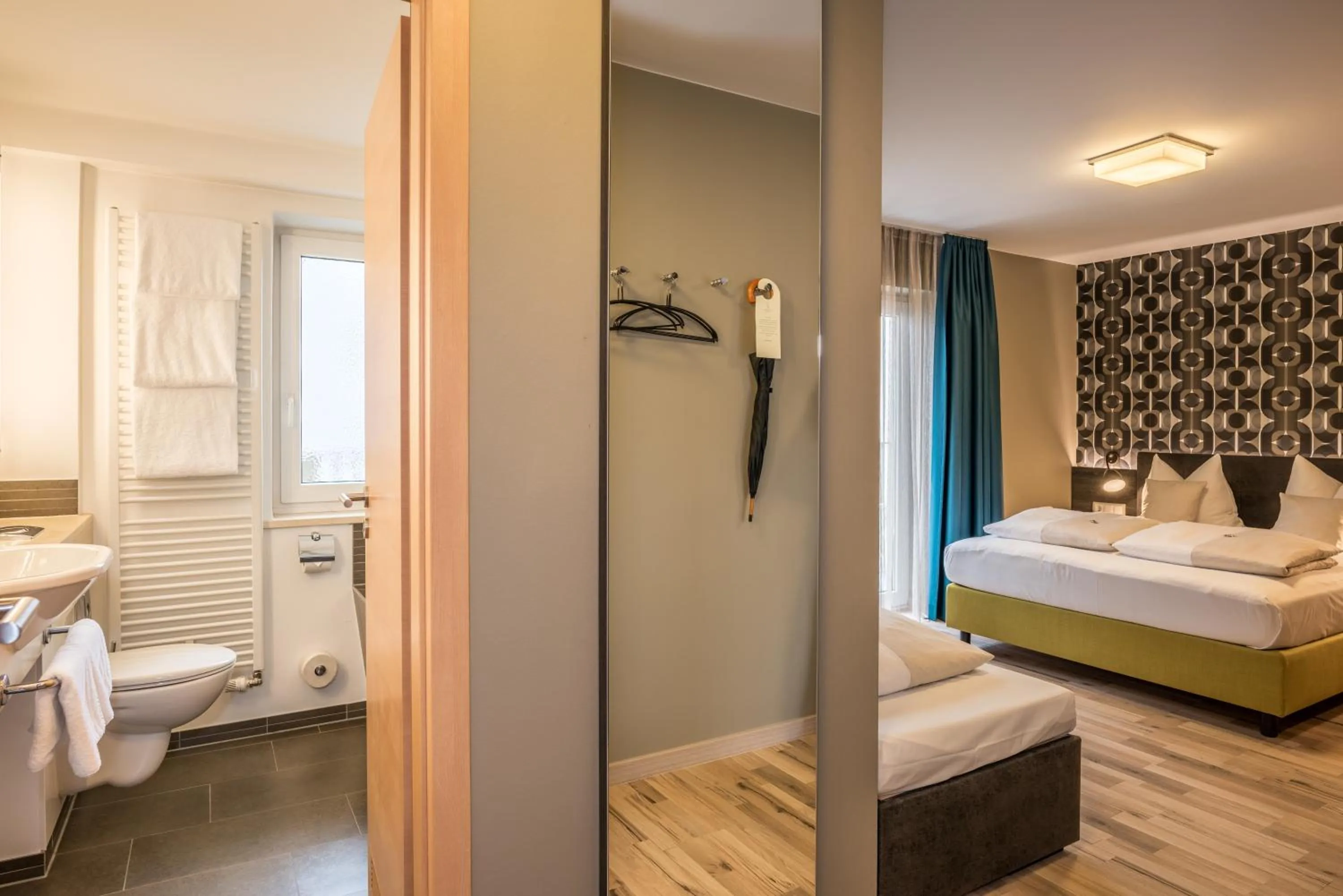 Bathroom, Bed in Bavaria Boutique Hotel