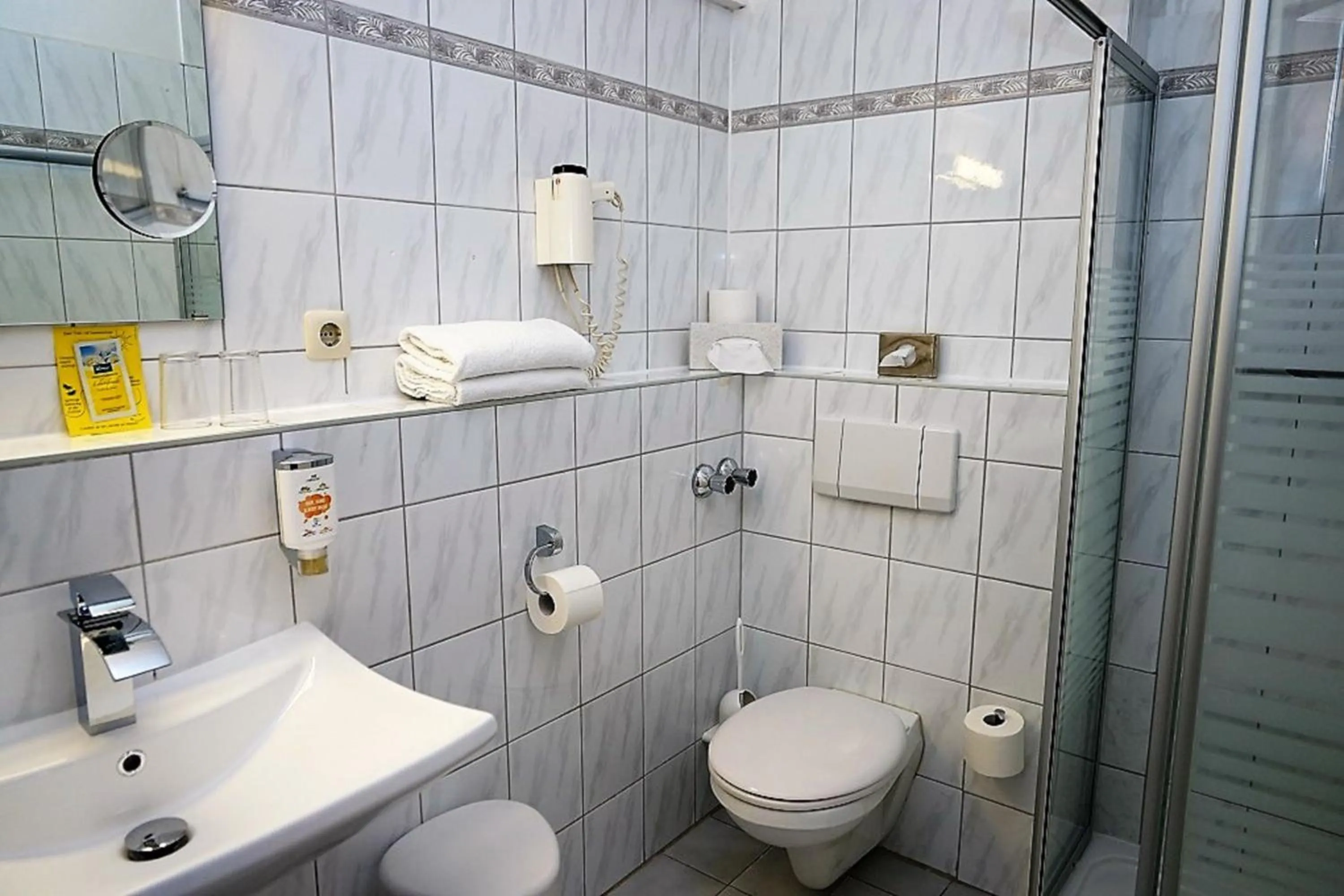 Toilet in Land-gut-Hotel Zum alten Forsthaus - Aufladestation für Elektroautos
