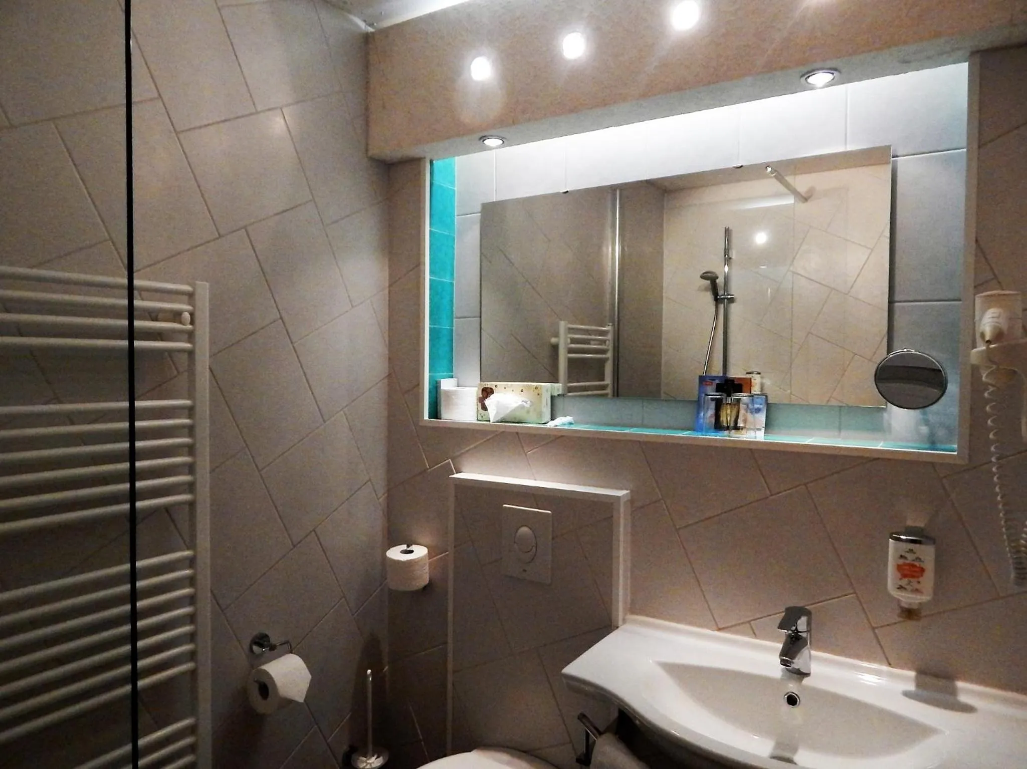 Bathroom in Land-gut-Hotel Zum alten Forsthaus - Aufladestation für Elektroautos