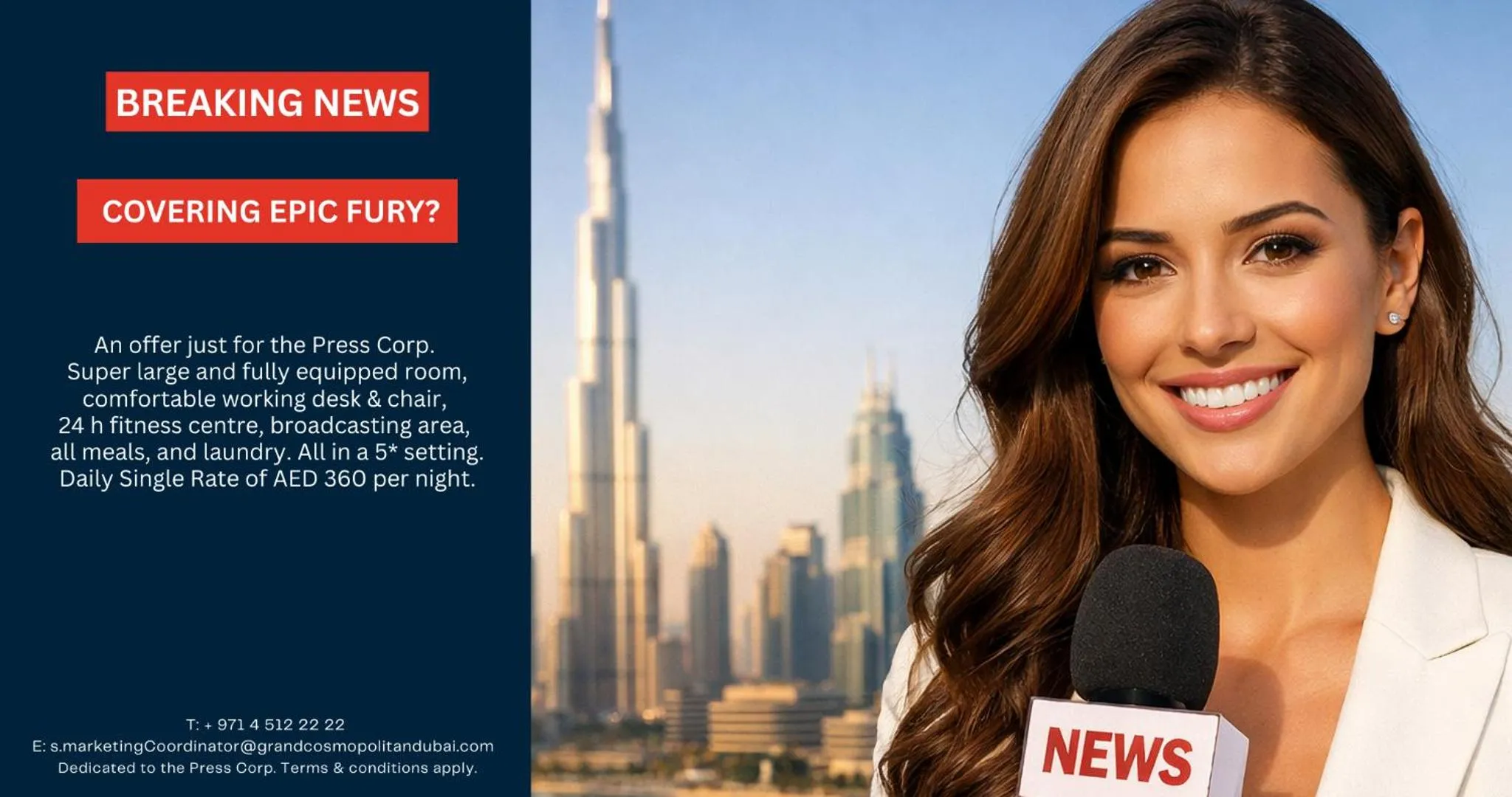 Text overlay in Grand Cosmopolitan Hotel