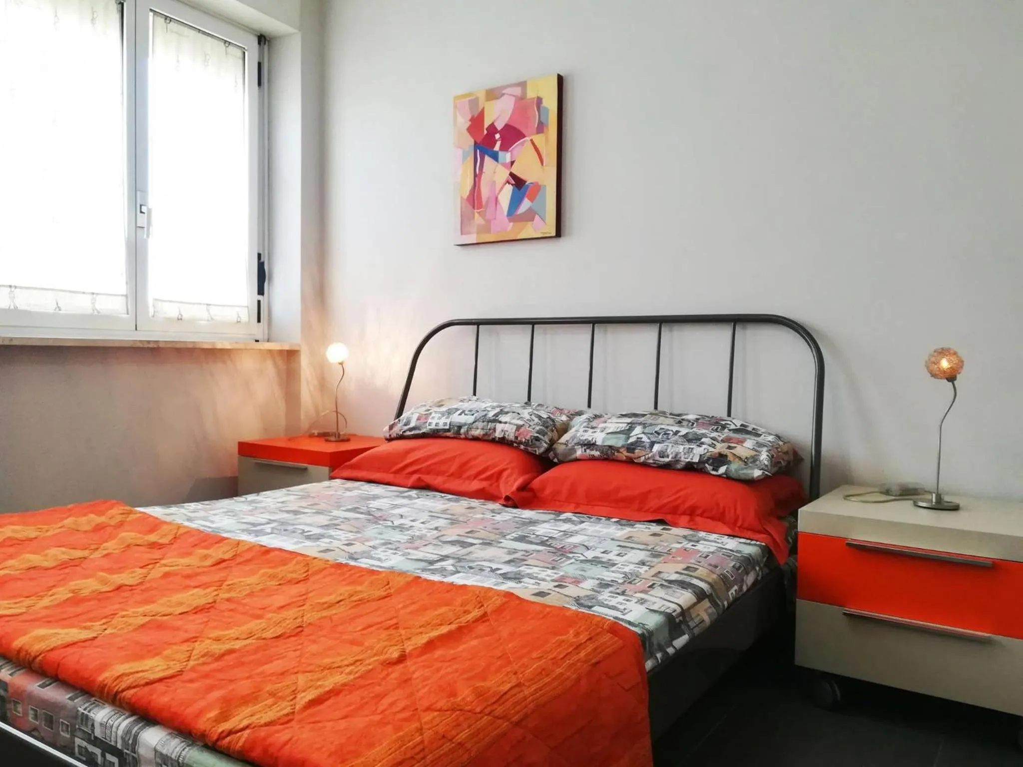 Bedroom in Modern Holiday Apartment With Wi-fi, Air Conditioning And Balcony; Pets Allowed