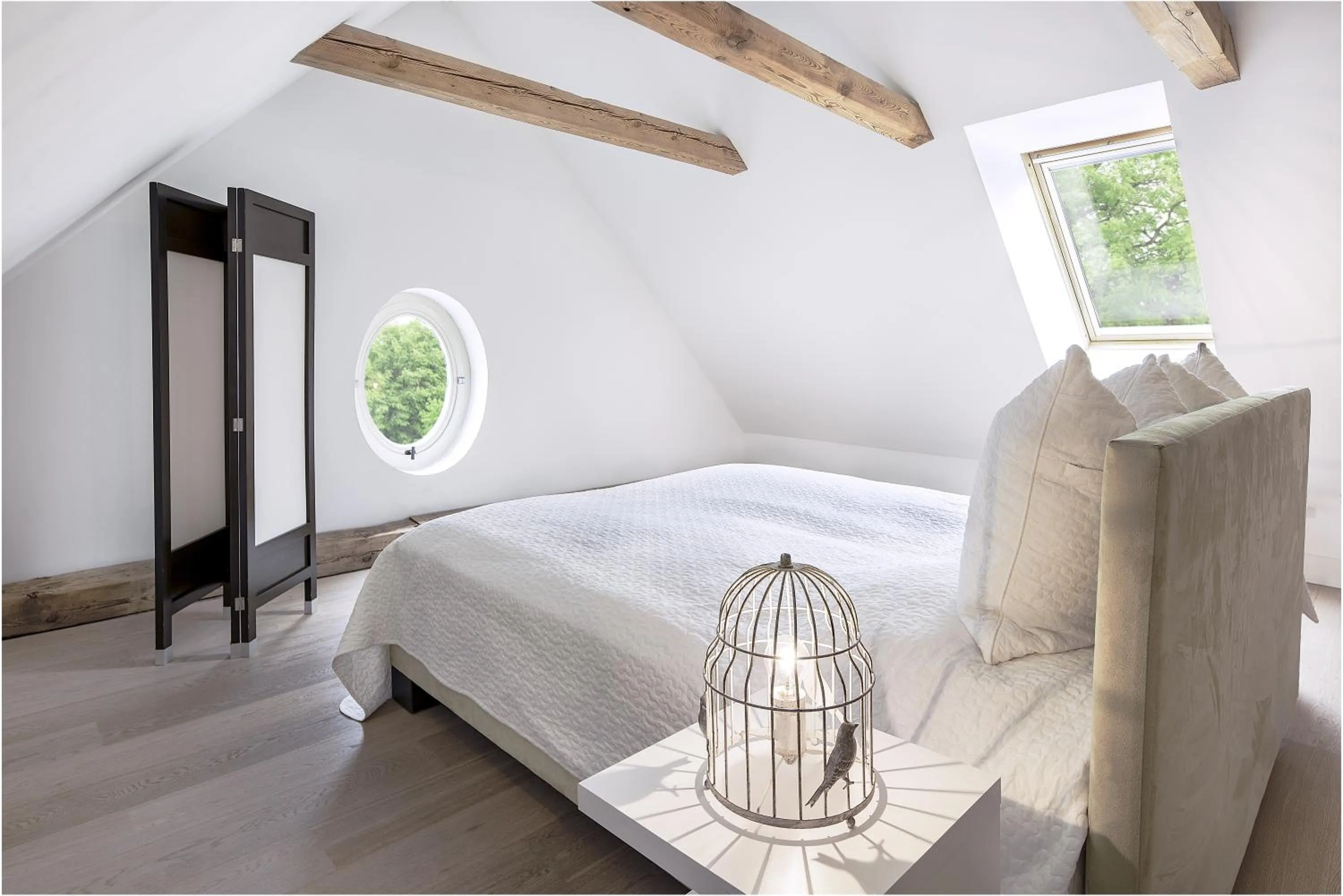 Bedroom, Bed in Kavaliershaus Schloß Blücher am Finckenersee