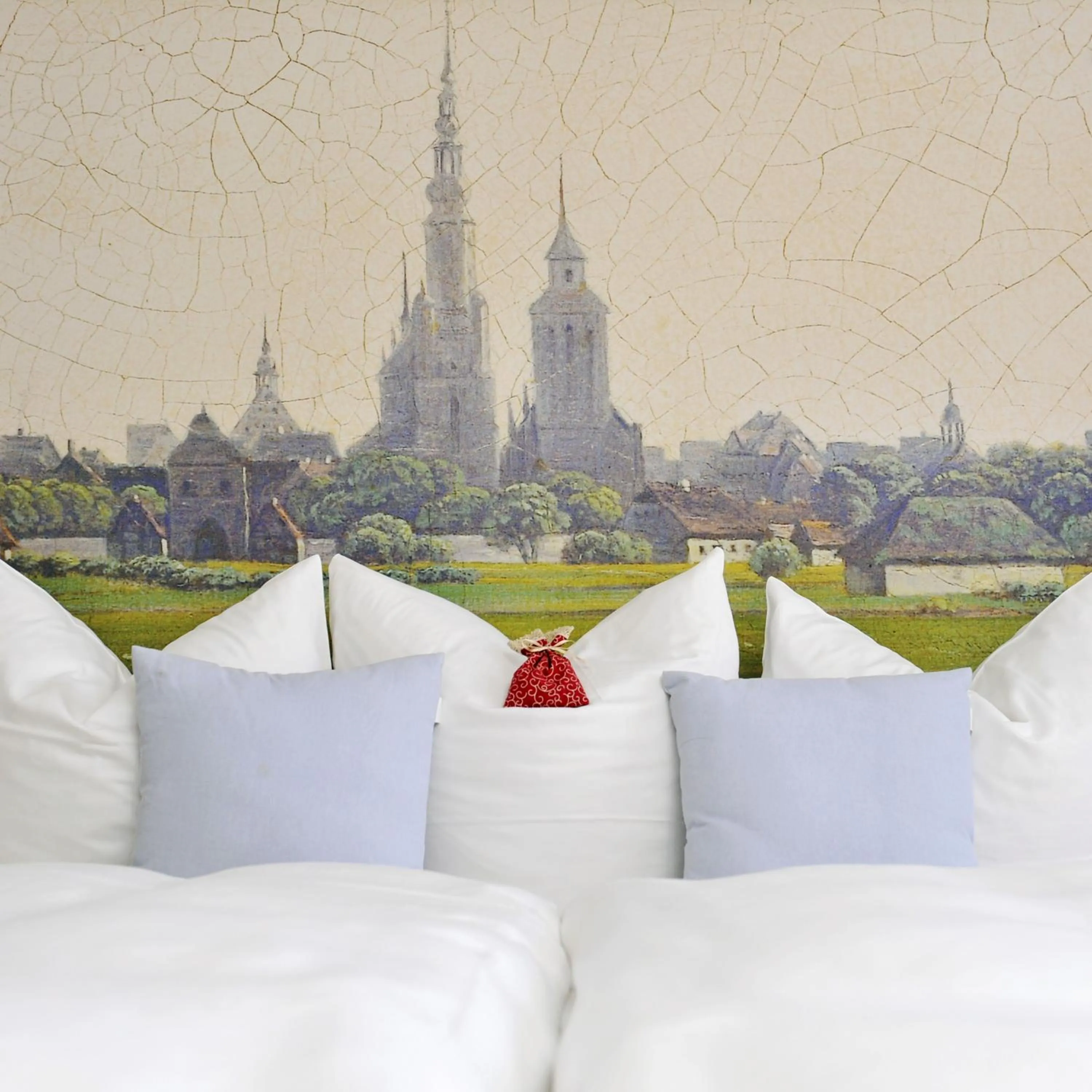 Bed in Kavaliershaus Schloß Blücher am Finckenersee