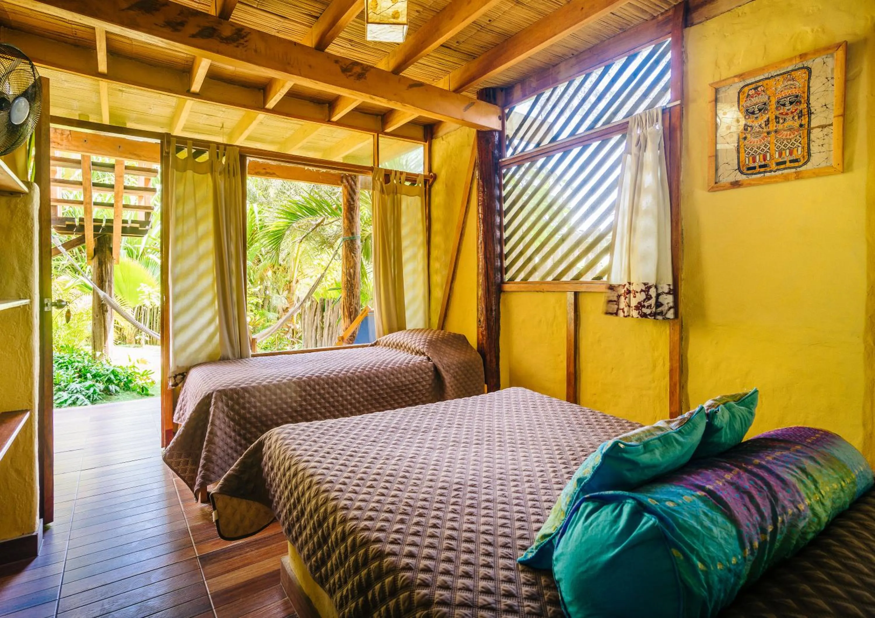 Bed in Kimbas Bungalows Mancora