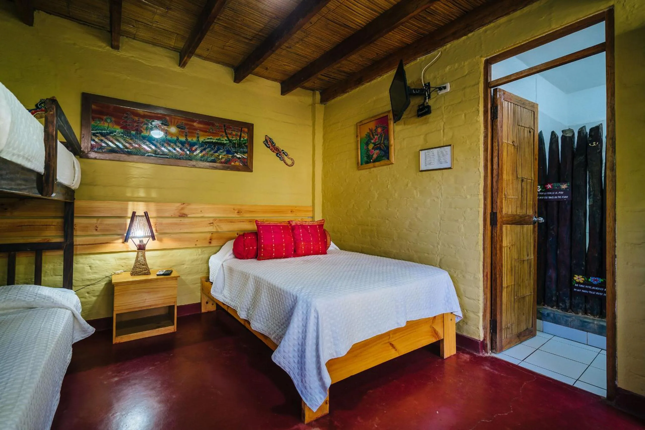 Bed in Kimbas Bungalows Mancora