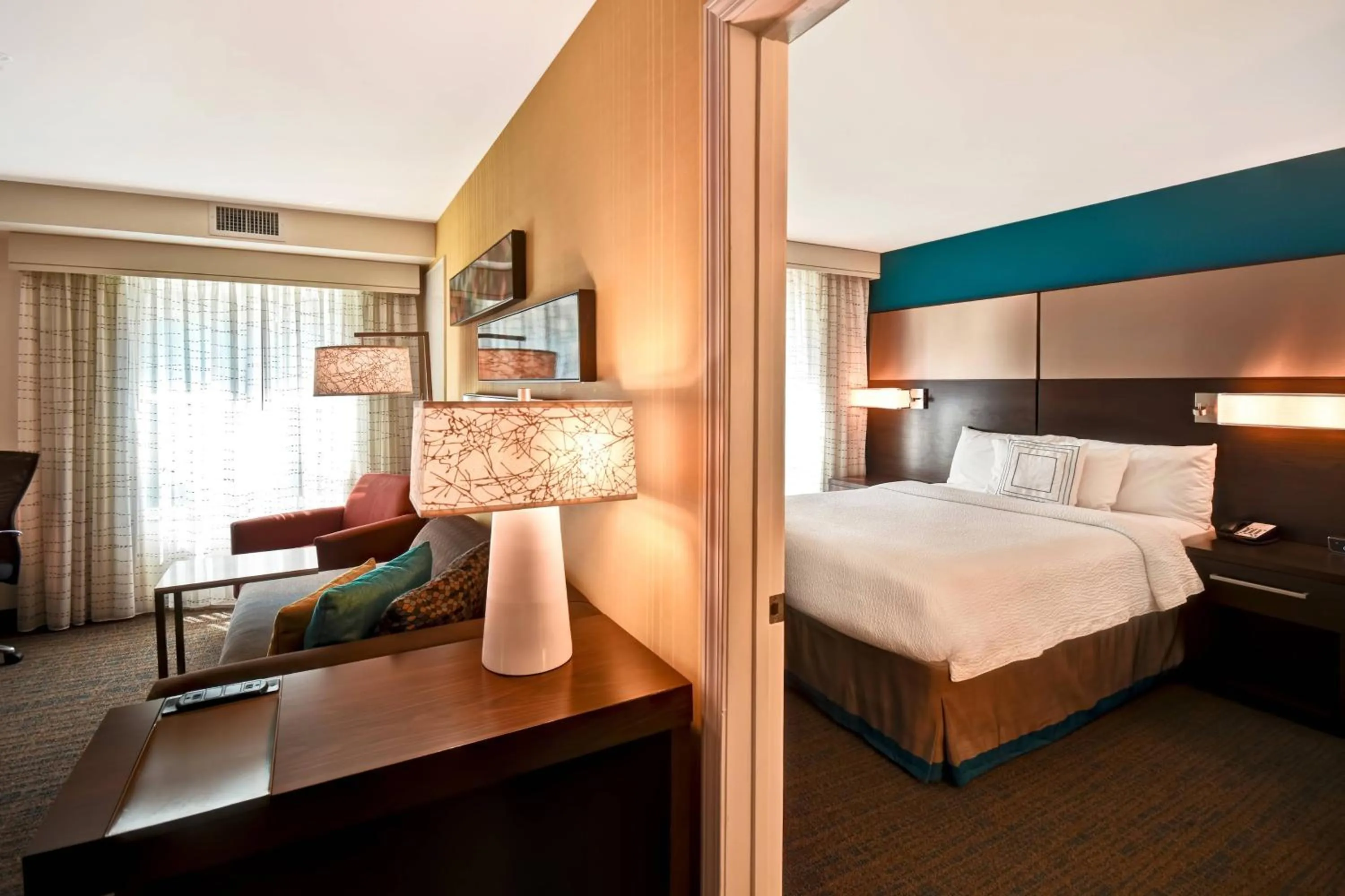 Bedroom, Bed in Residence Inn by Marriott Springfield Chicopee