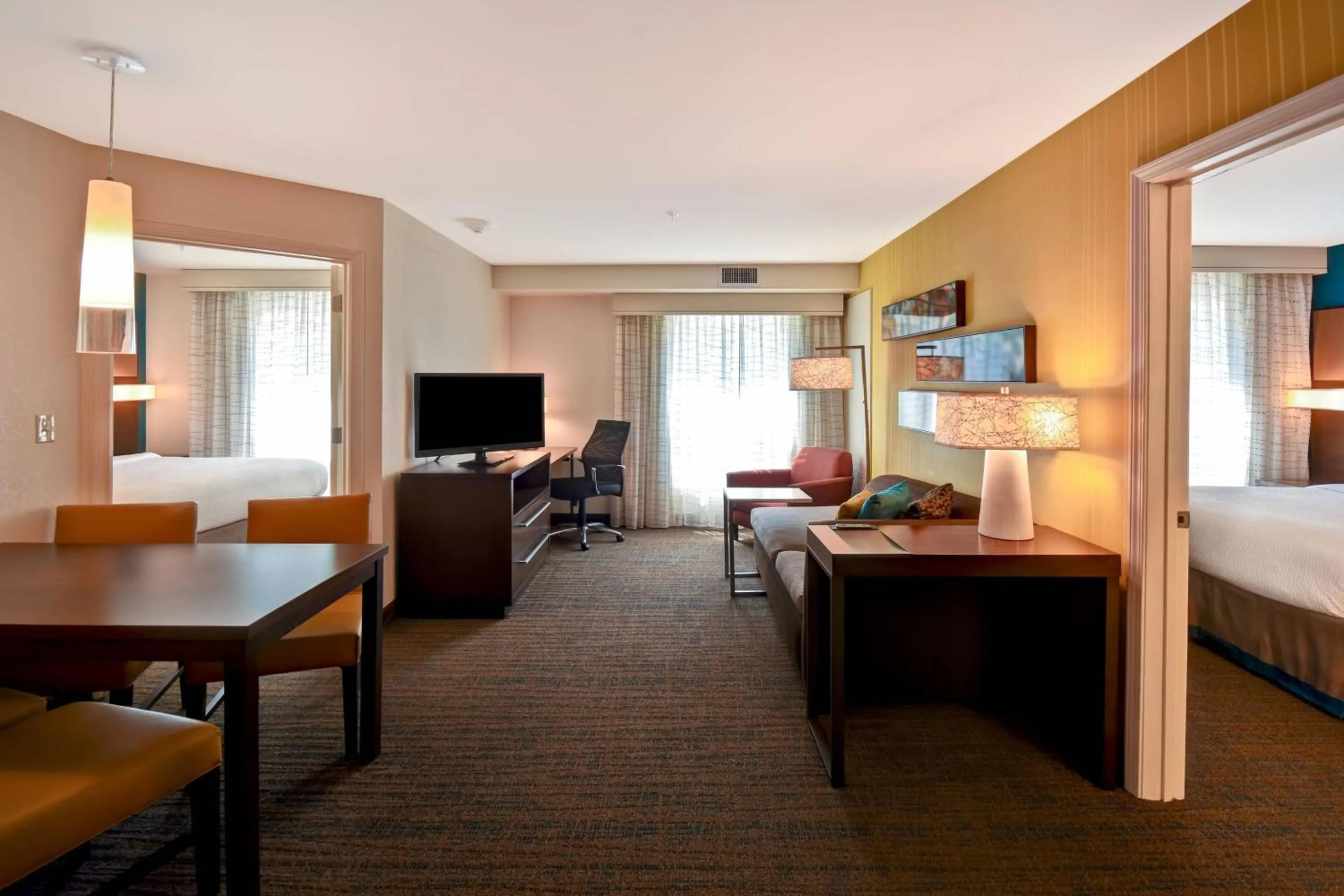 Living room, Bed in Residence Inn by Marriott Springfield Chicopee