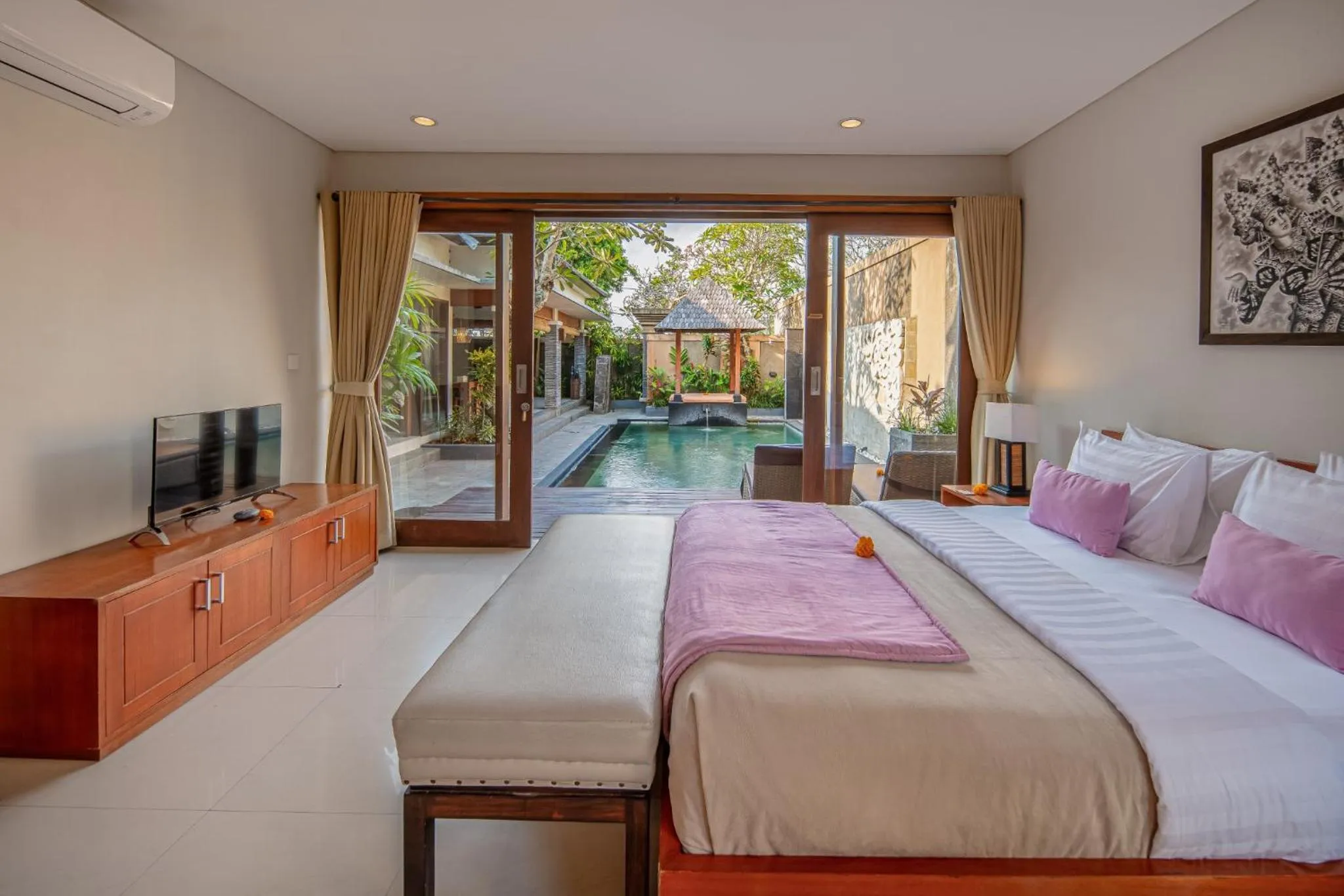 Bedroom, Bed in Nyanyi Sanctuary Villa Tabanan by Ini Vie Hospitality