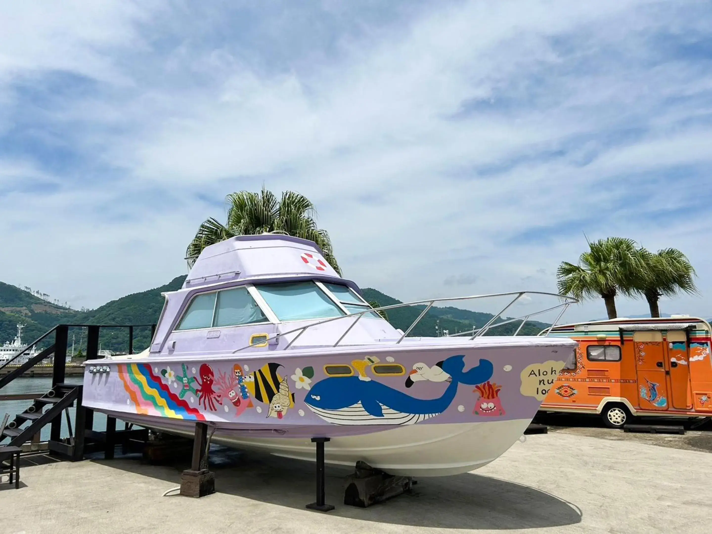 Cabin on Boat in Calm Lanai Harbor Cabin on Boat in Calm Lanai Harbor