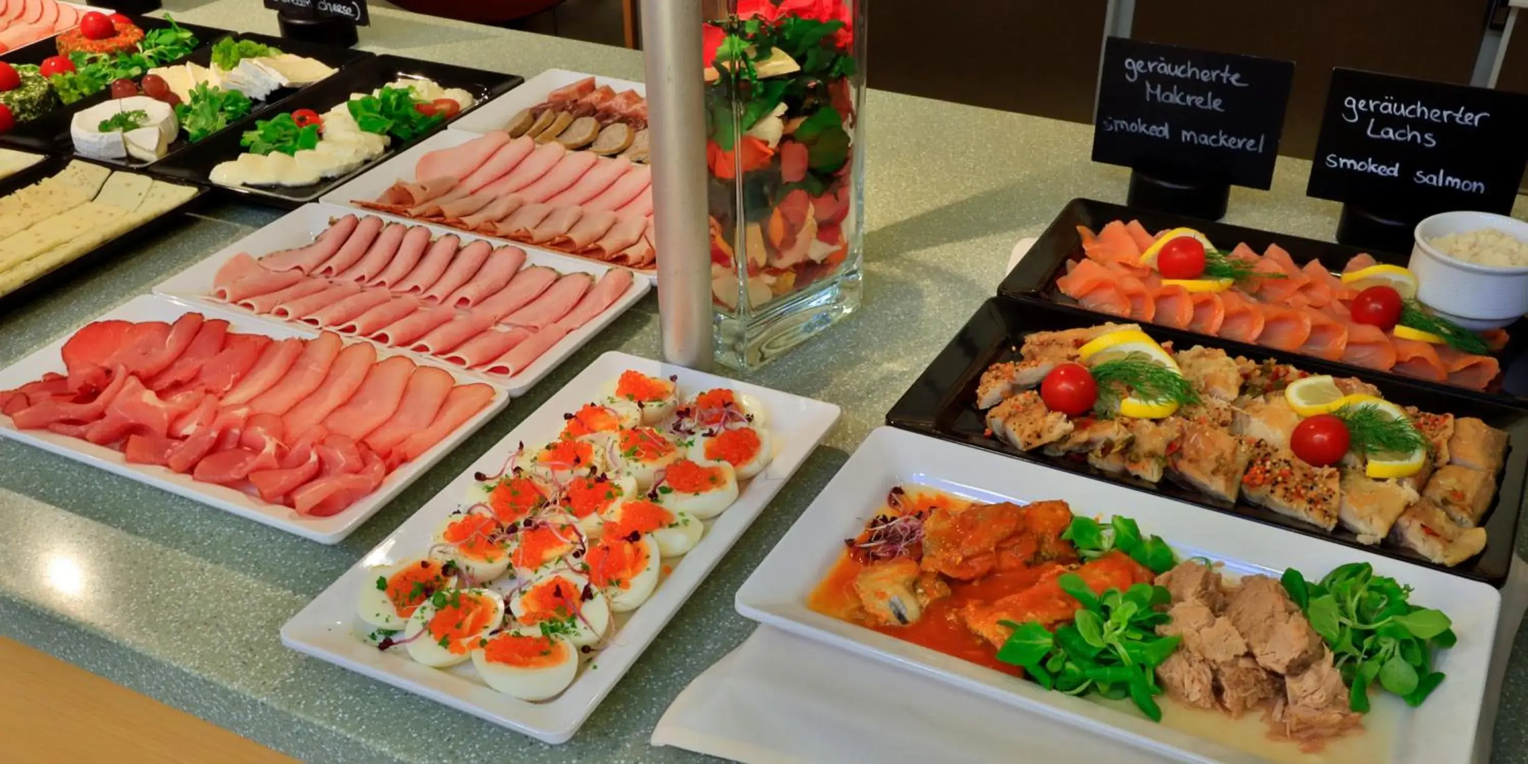 Buffet breakfast in Hotel Am Terrassenufer Buffet breakfast in Hotel Am Terrassenufer