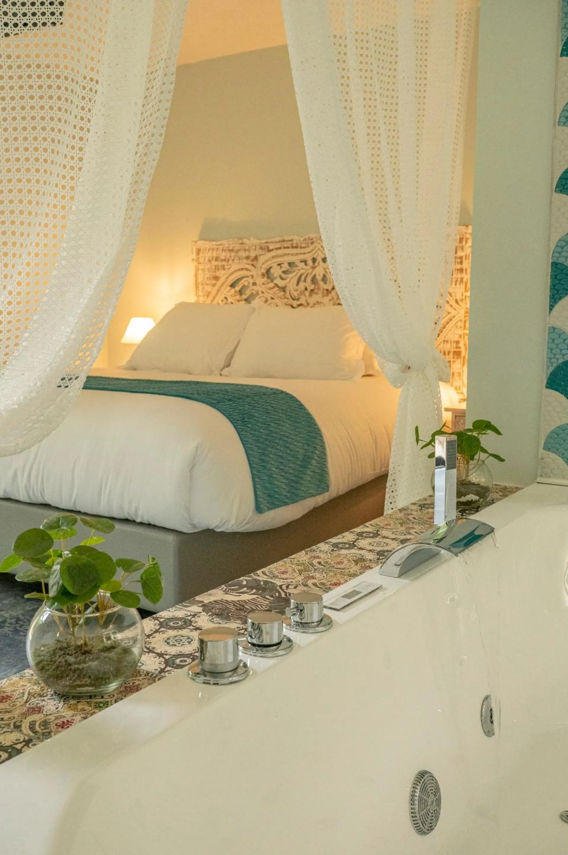 Bed in Hôtel Cantu di Fiumu