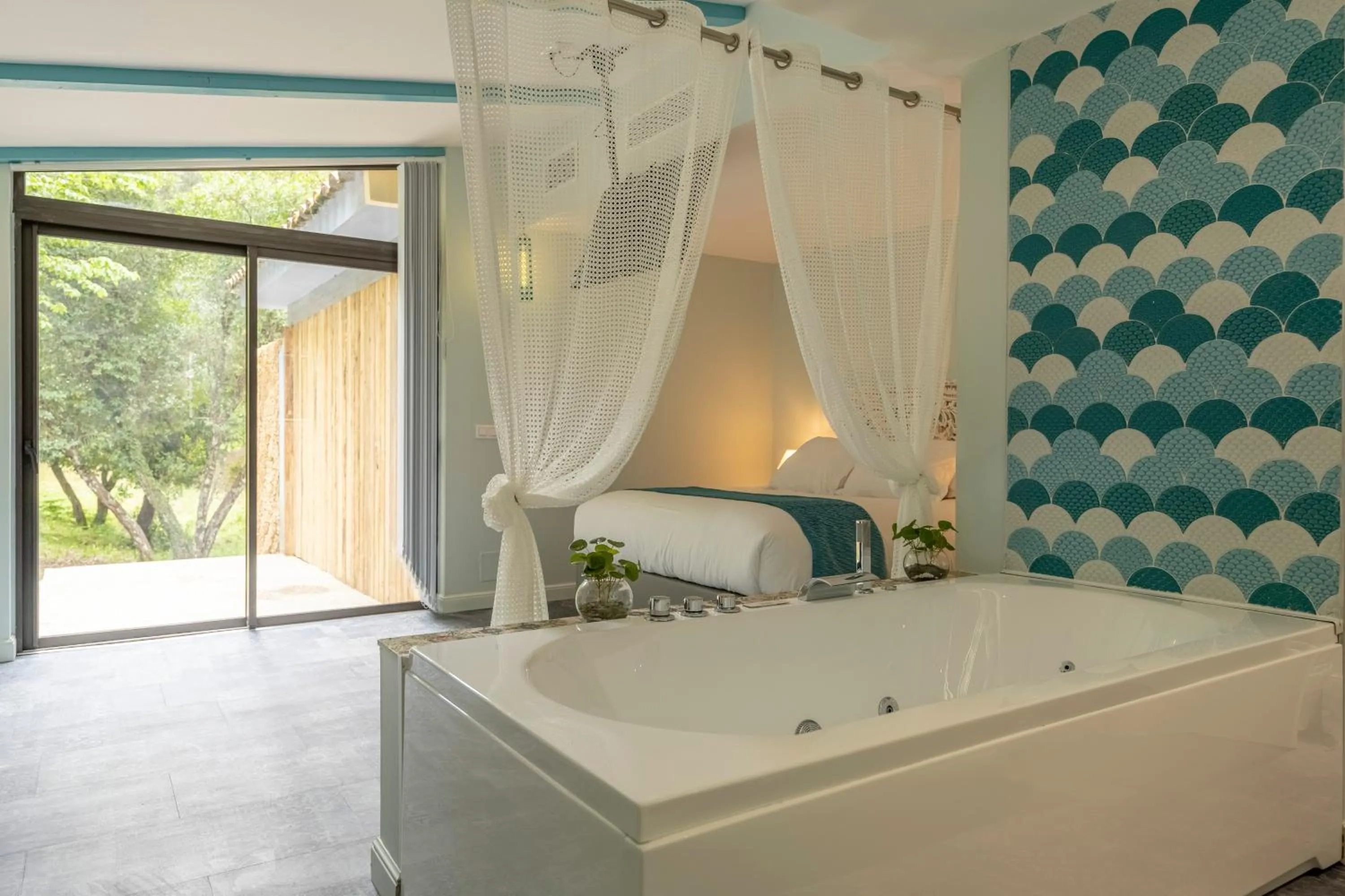Bed in Hôtel Cantu di Fiumu