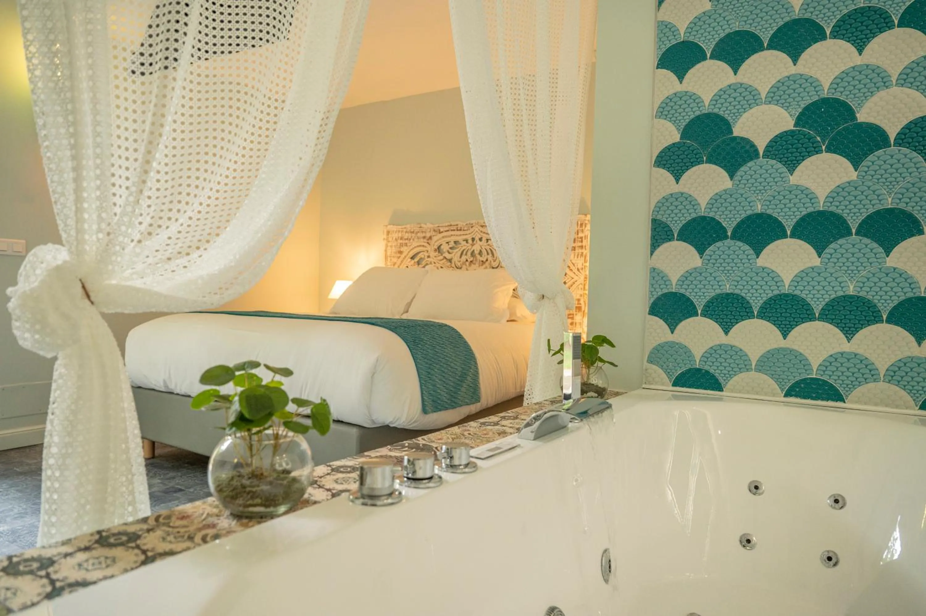 Bed in Hôtel Cantu di Fiumu