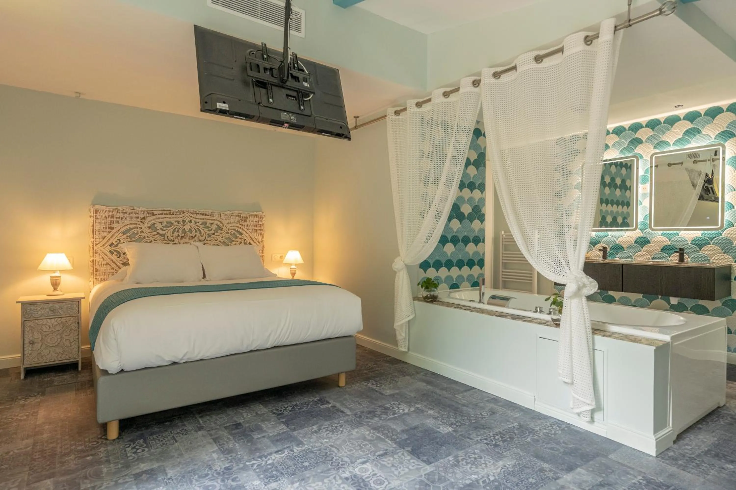 Bed in Hôtel Cantu di Fiumu