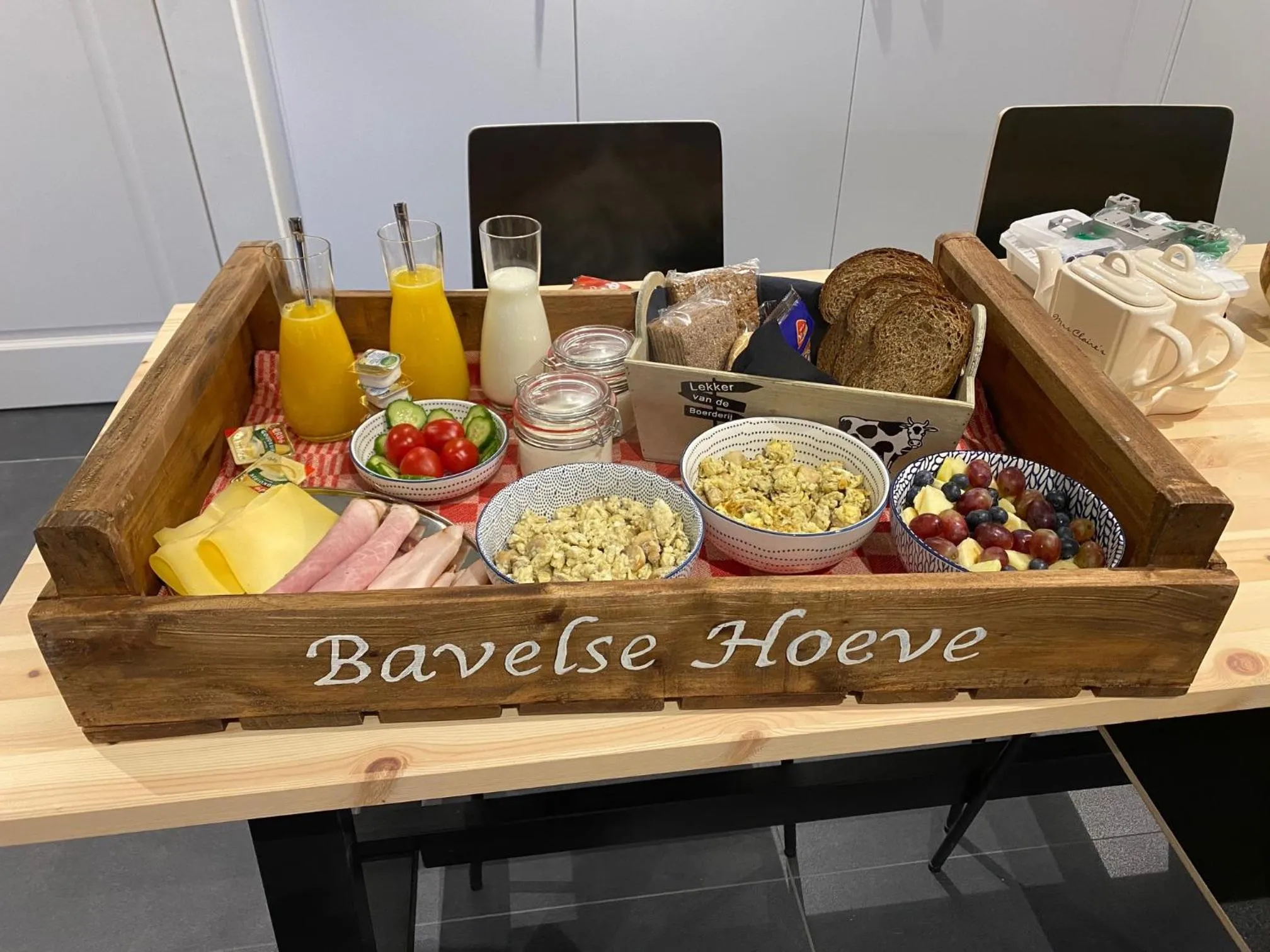 Food and drinks in B&B Bavelse Hoeve