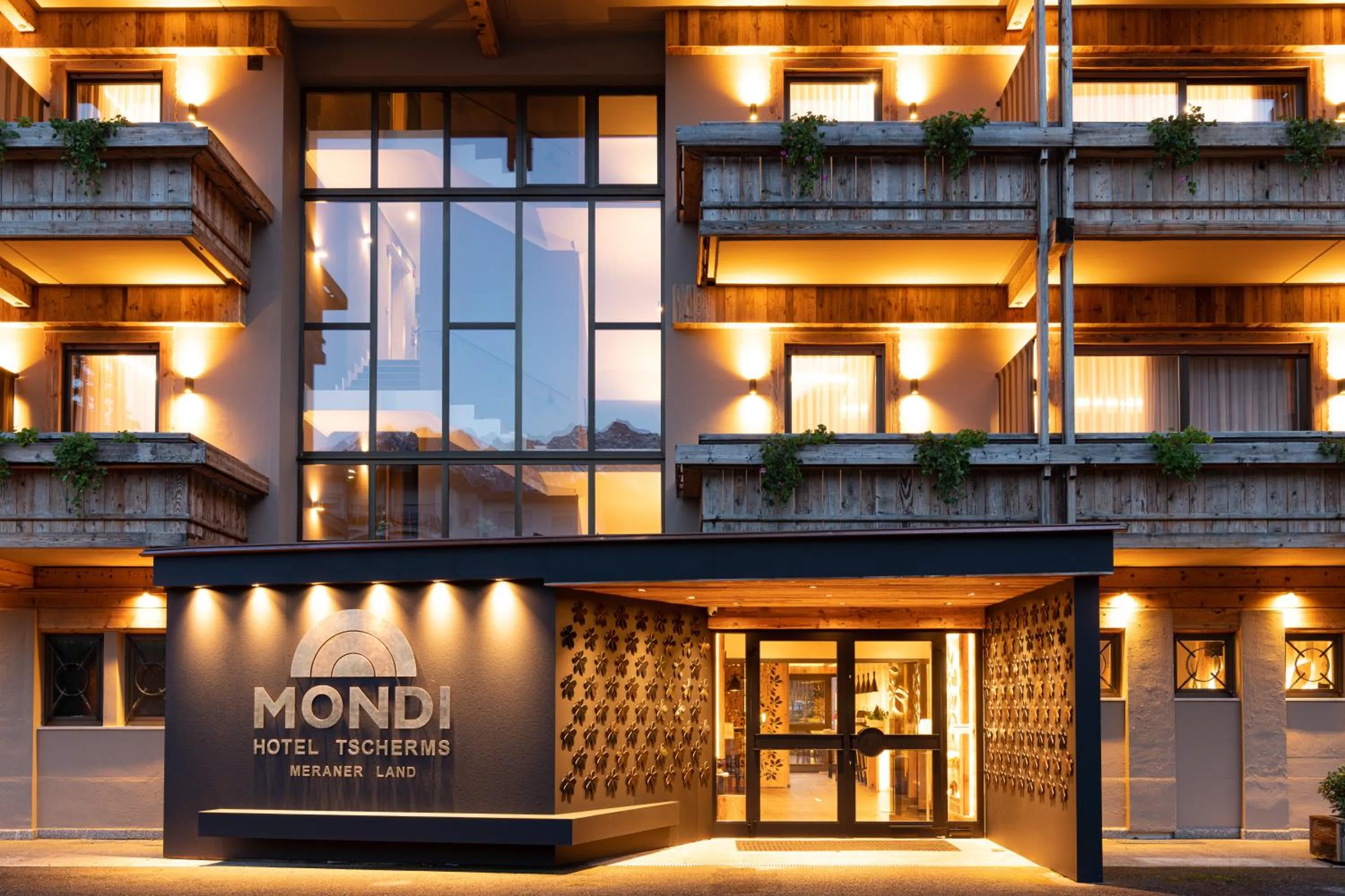 Facade/entrance in MONDI Hotel Tscherms