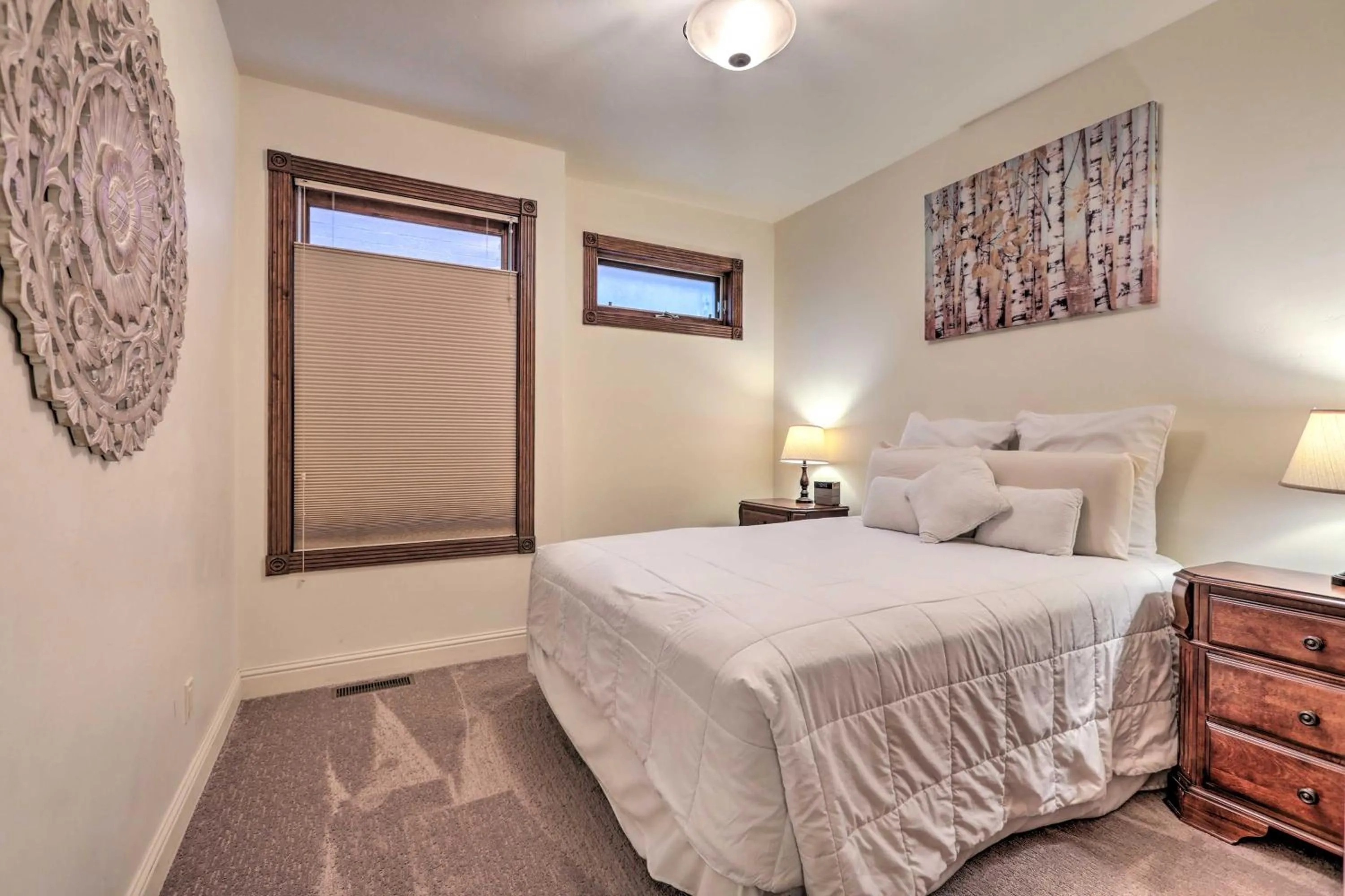 Bed in Cozy Central Glenwood Springs Condo with 2 Decks!