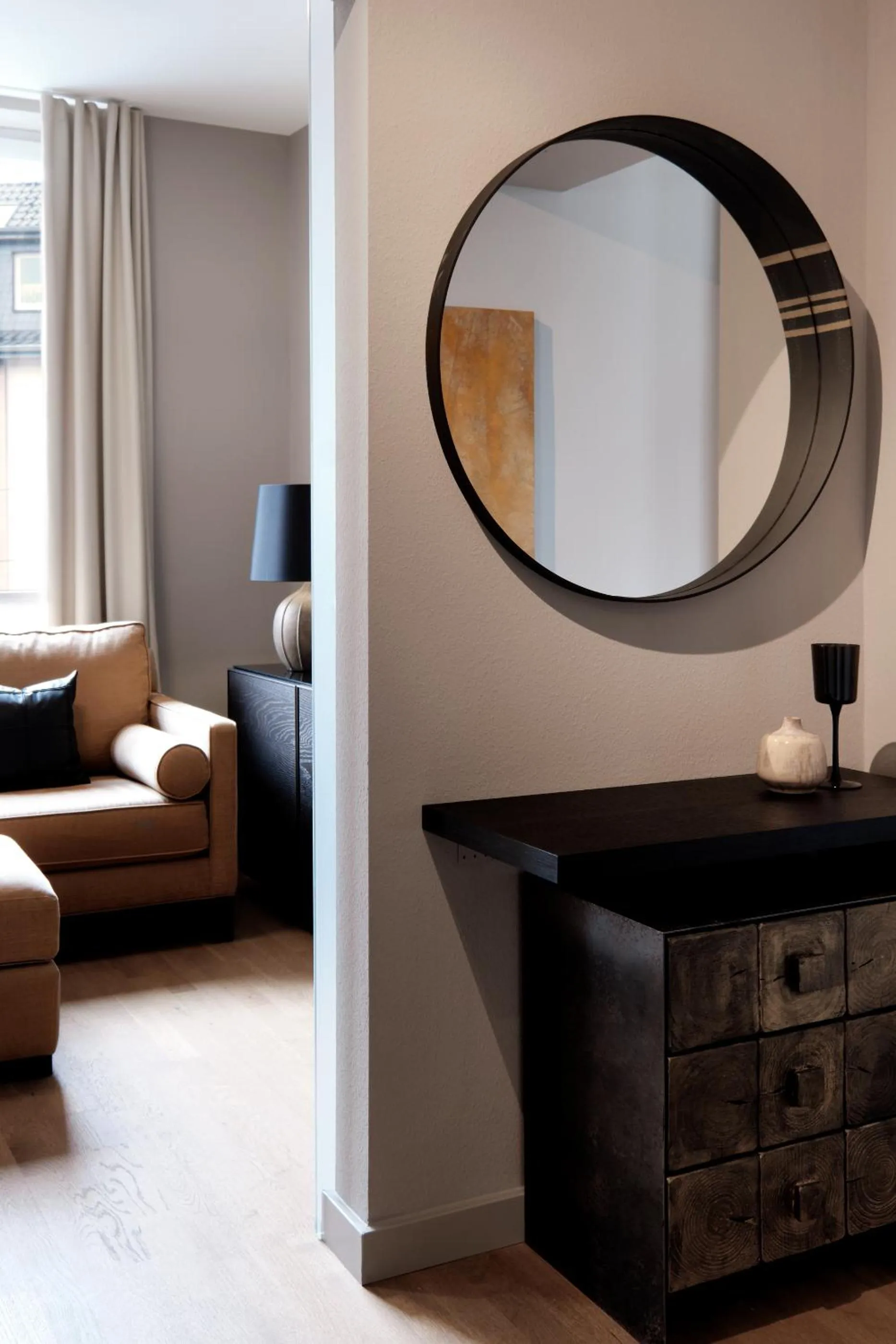 Living room in SAXX Apartments "Goldberg Karree"