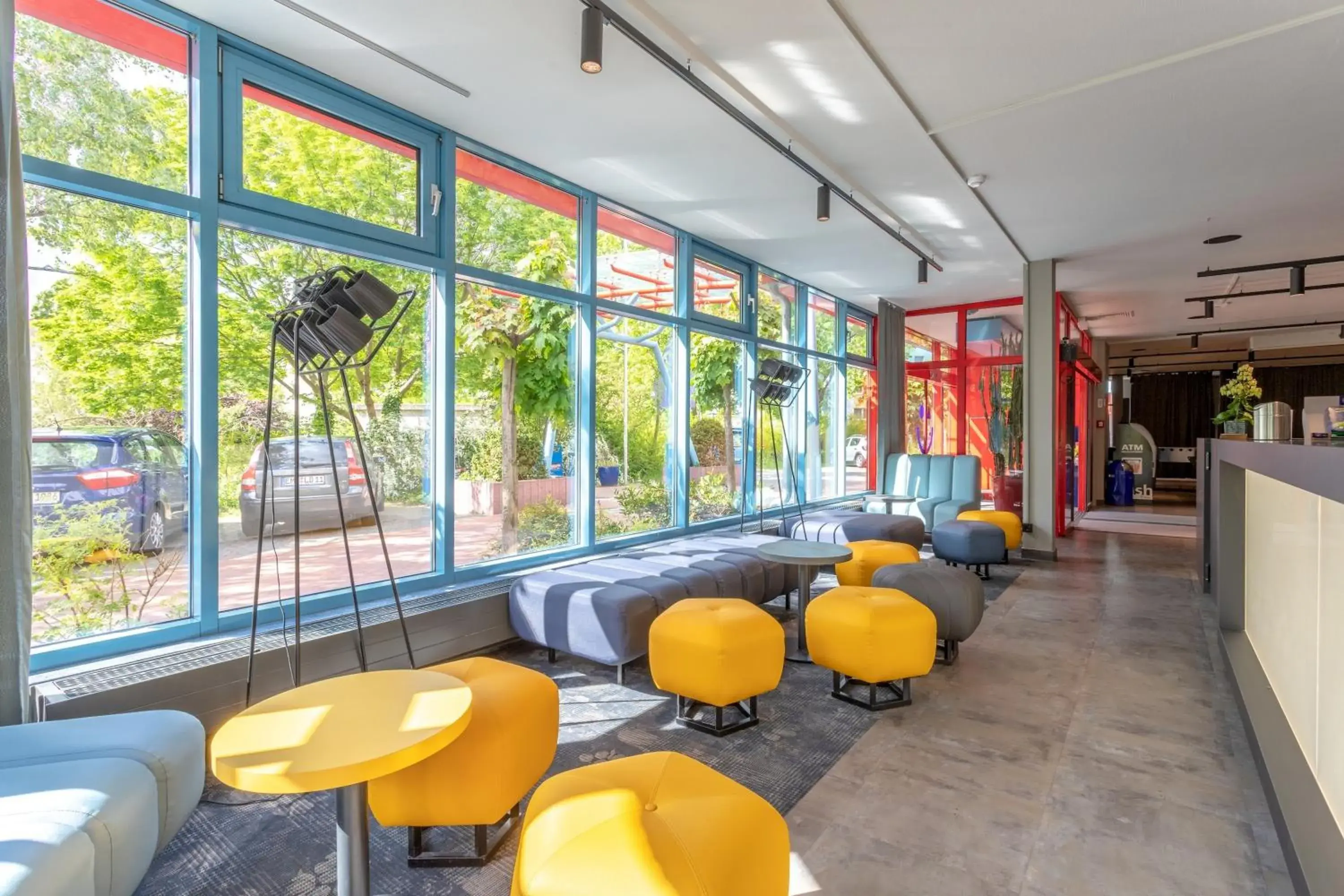 Lounge or bar in a&o Berlin Kolumbus Lounge or bar in a&o Berlin Kolumbus