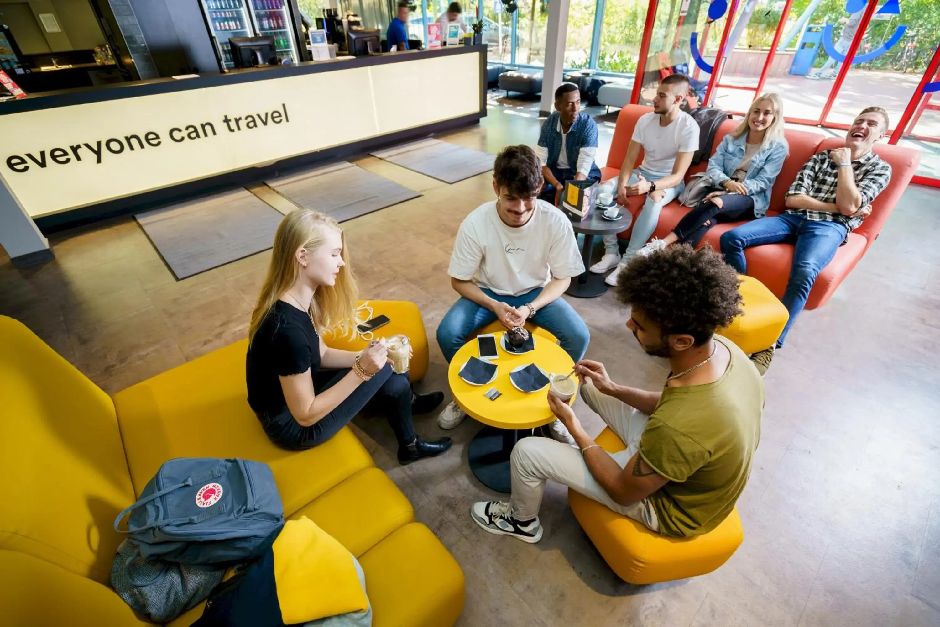 Lounge or bar in a&o Berlin Kolumbus Lounge or bar in a&o Berlin Kolumbus