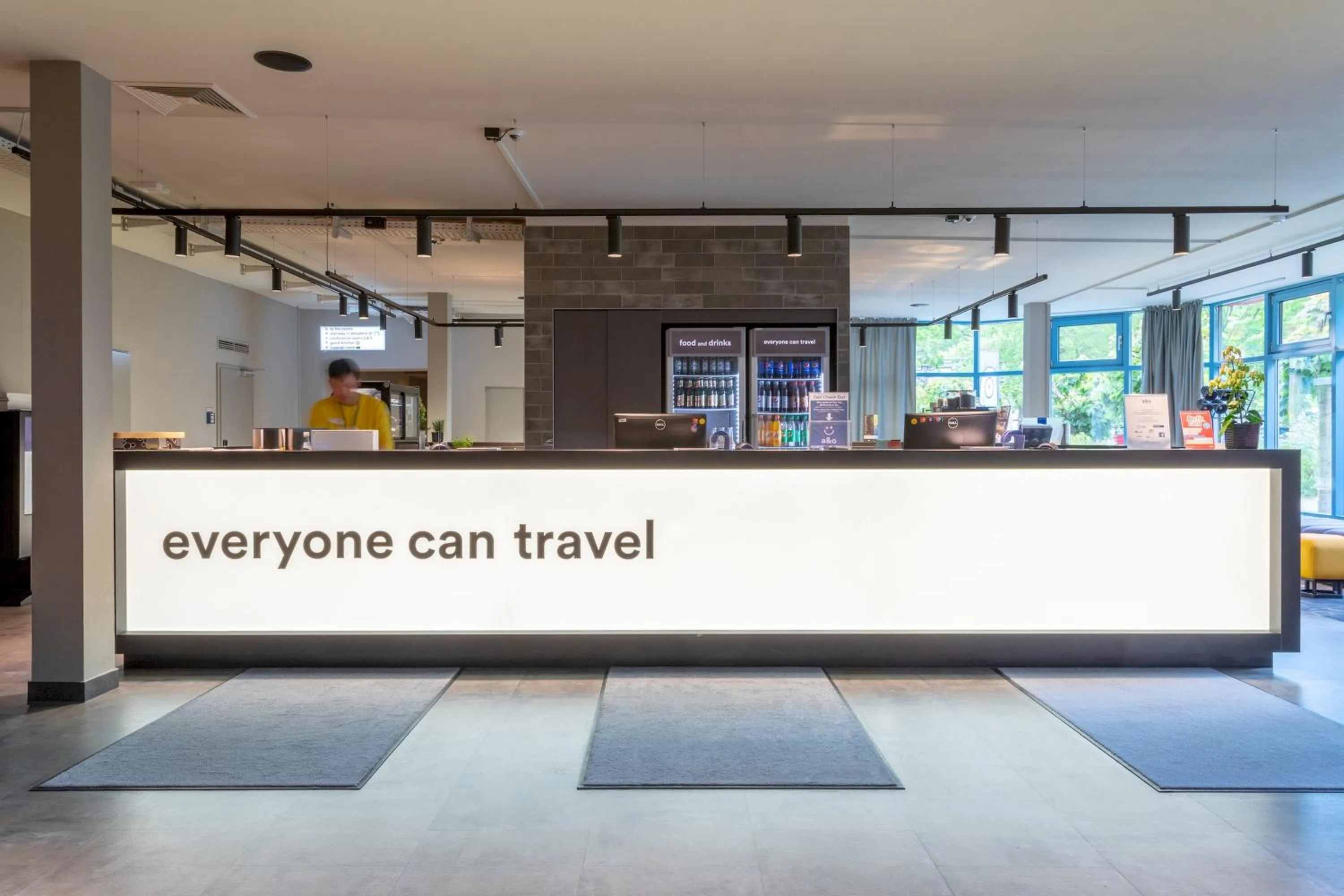 Lobby or reception in a&o Berlin Kolumbus