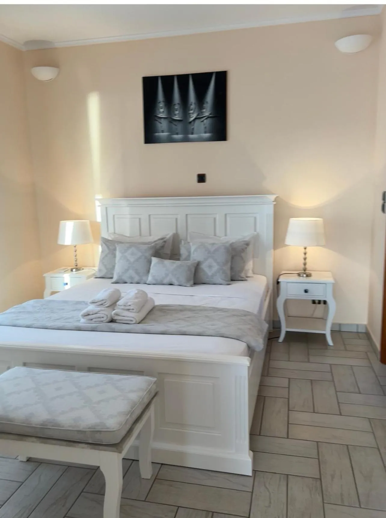 Bed in Katerina Apartments & Studios