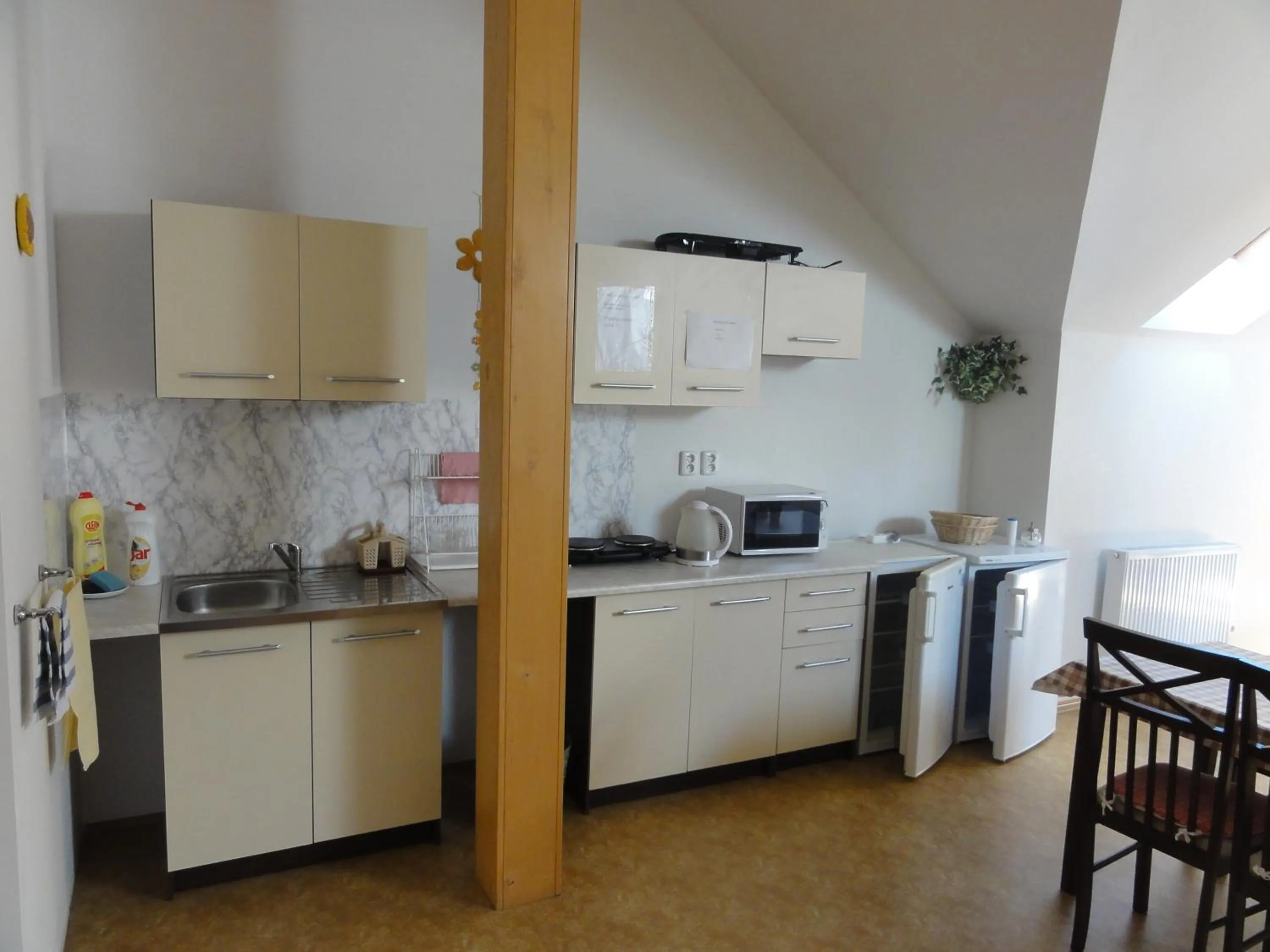 Kitchen or kitchenette in Penzion U Hradeb