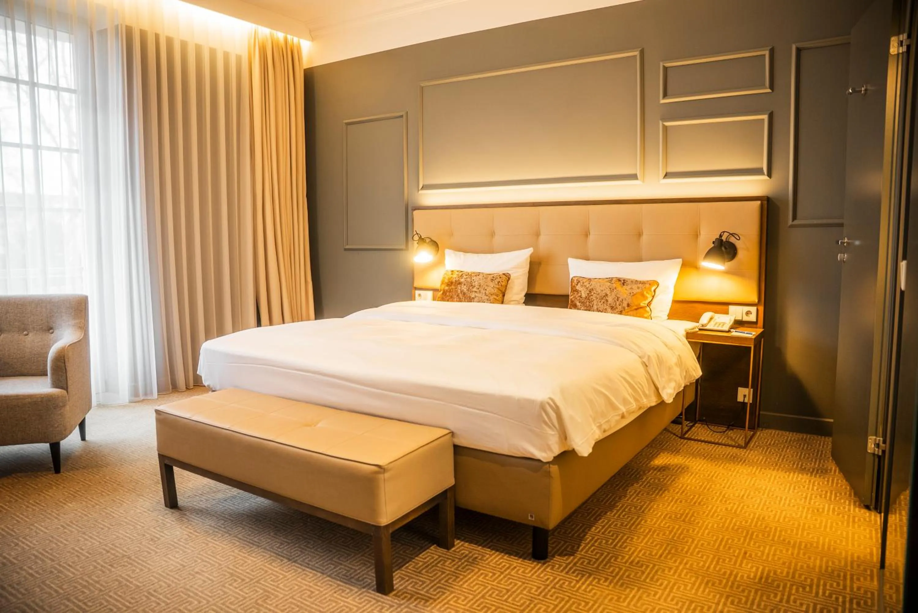 Bedroom, Bed in Parkhotel Kurhaus