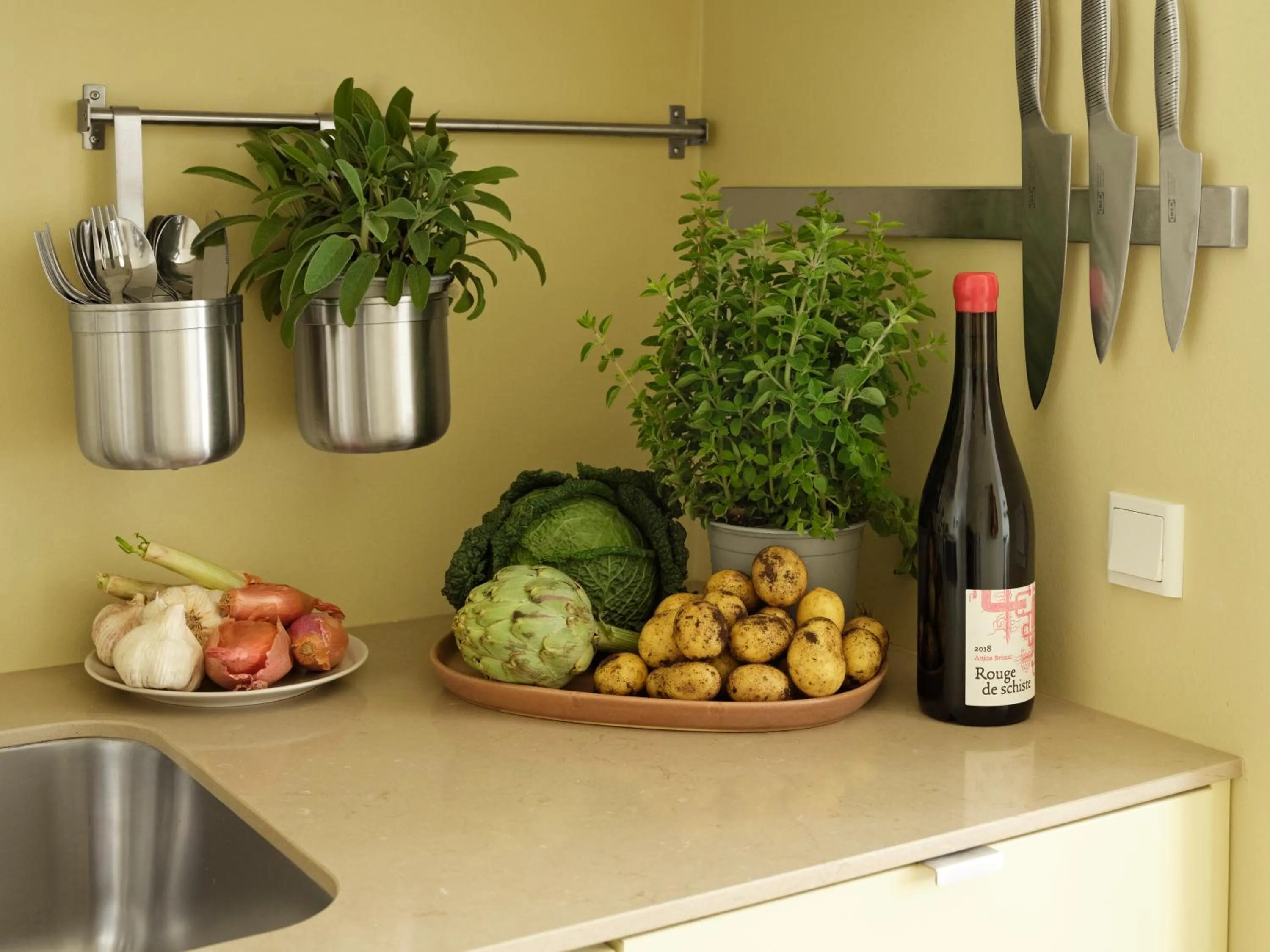 kitchen in Apēron Apartment Hotel