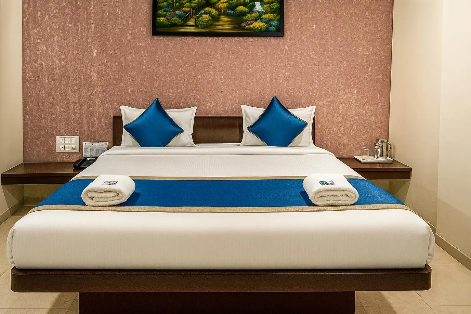 Bed in Hotel Avon International