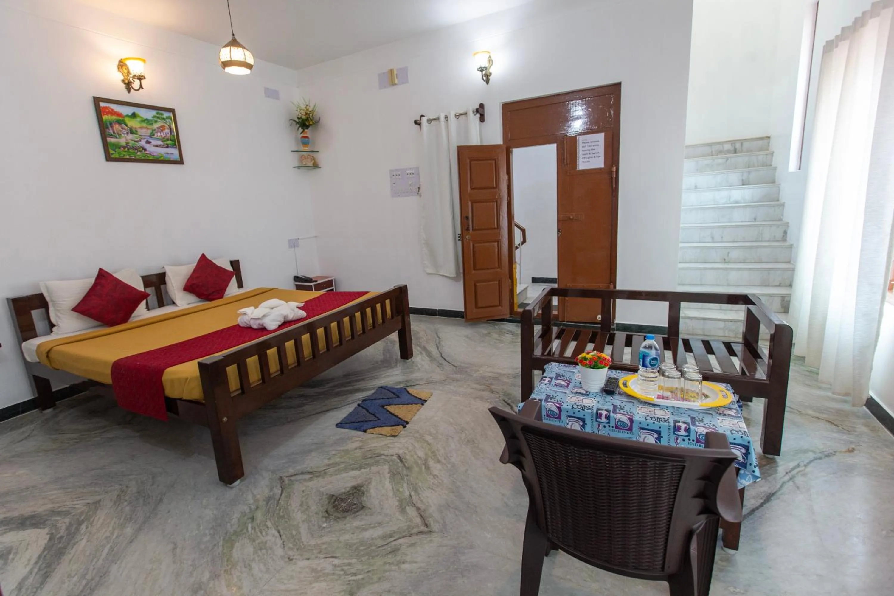 Seating area, Bed in Sunflower Villa