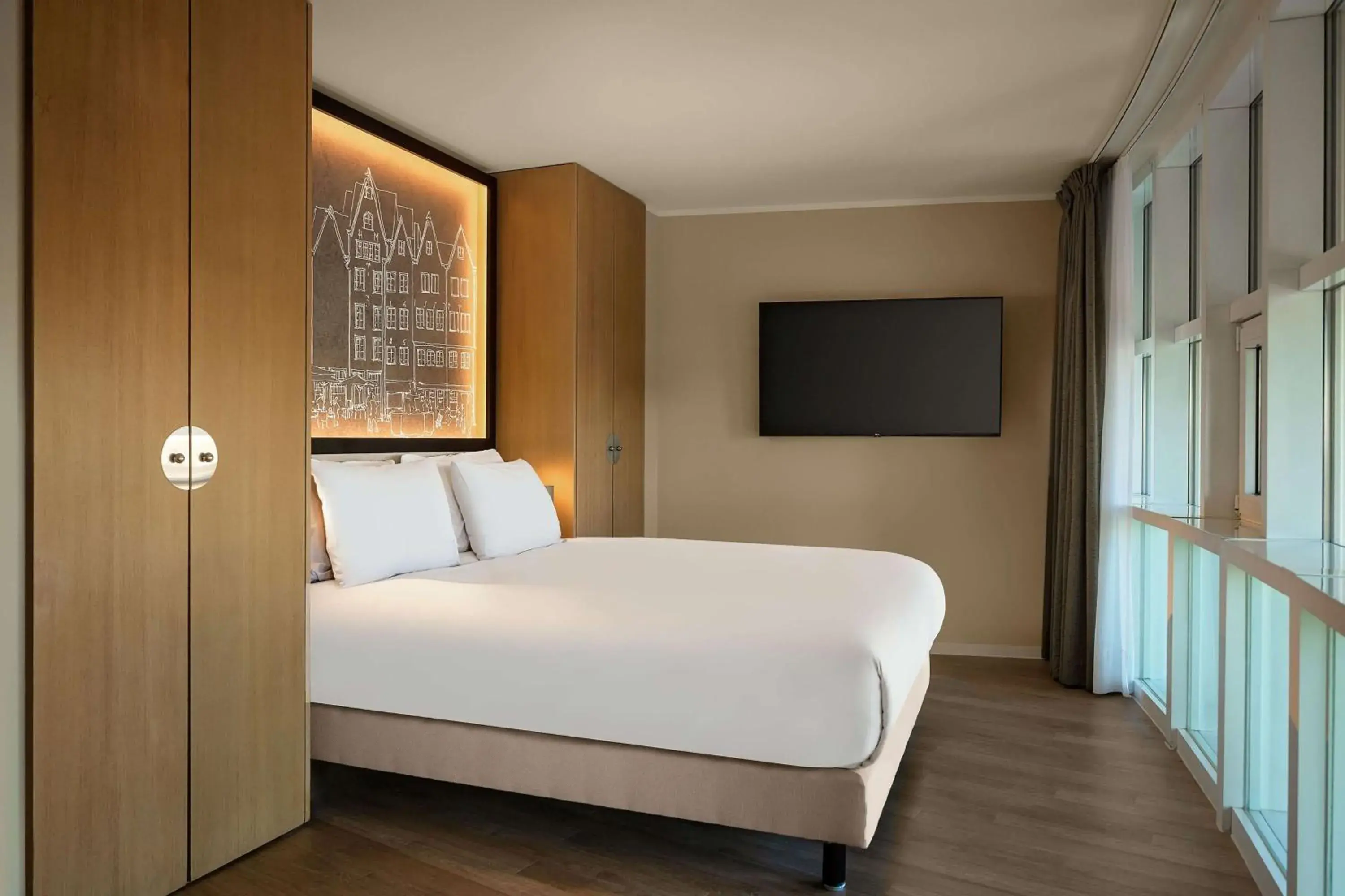 Bed in Wasserturm Hotel Cologne, Curio Collection by Hilton Bed in Wasserturm Hotel Cologne, Curio Collection by Hilton