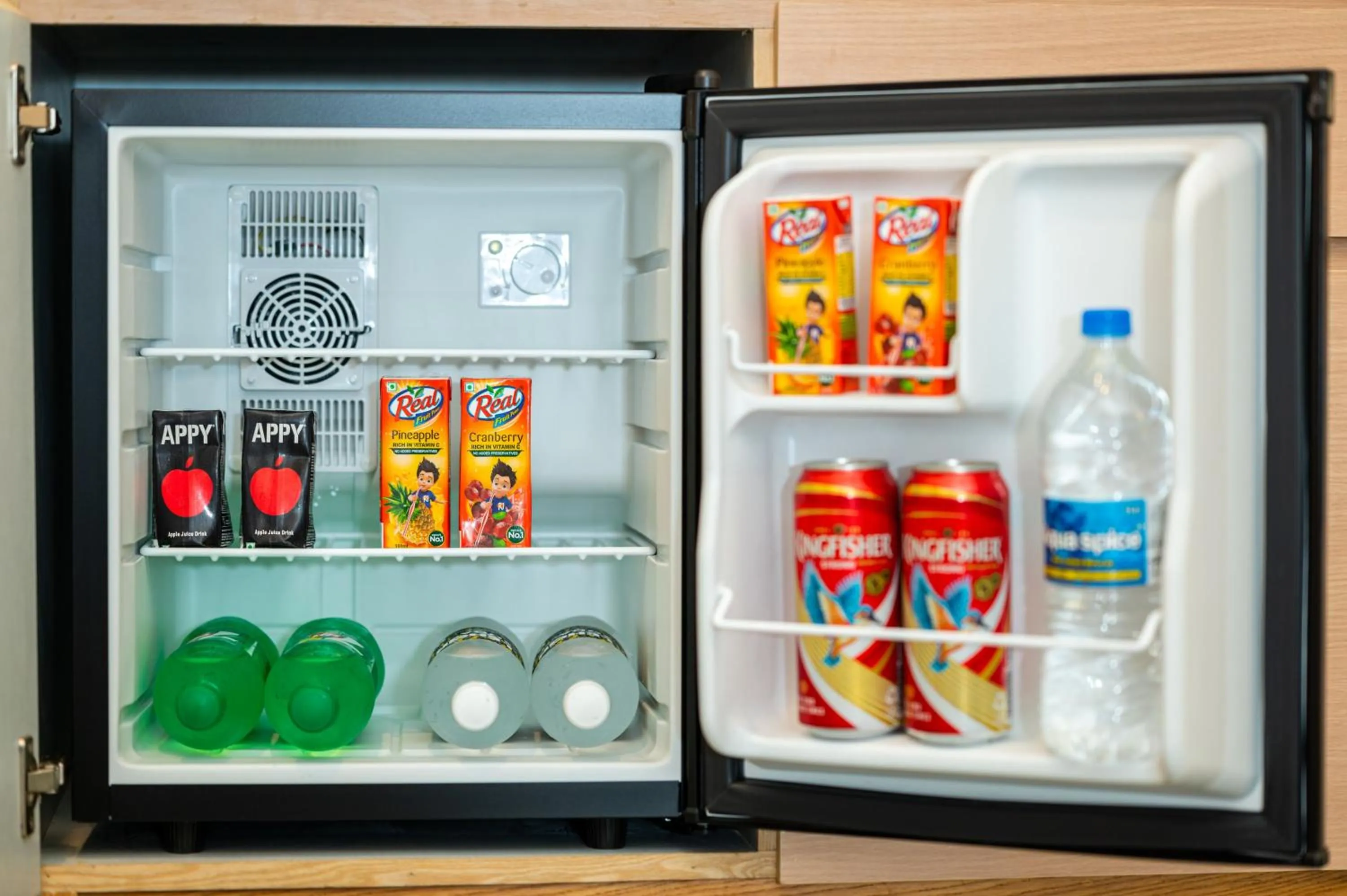 minibar in Hotel Meraden Opus , Anjuna Beach Goa